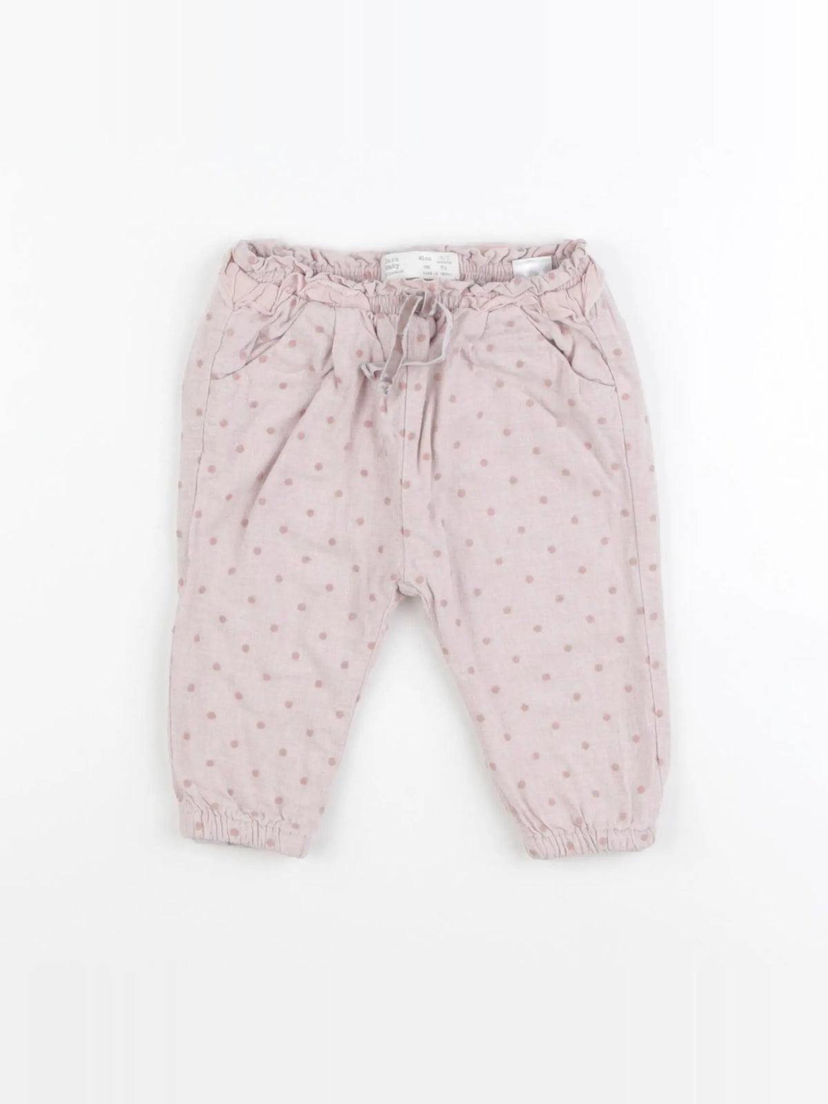 Zara - pantalon doublé rose - 6/9 mois
