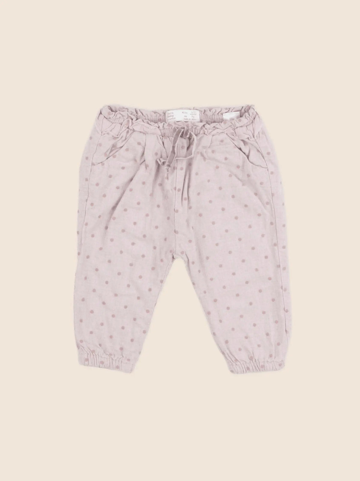 Zara - pantalon doublé rose - 6/9 mois
