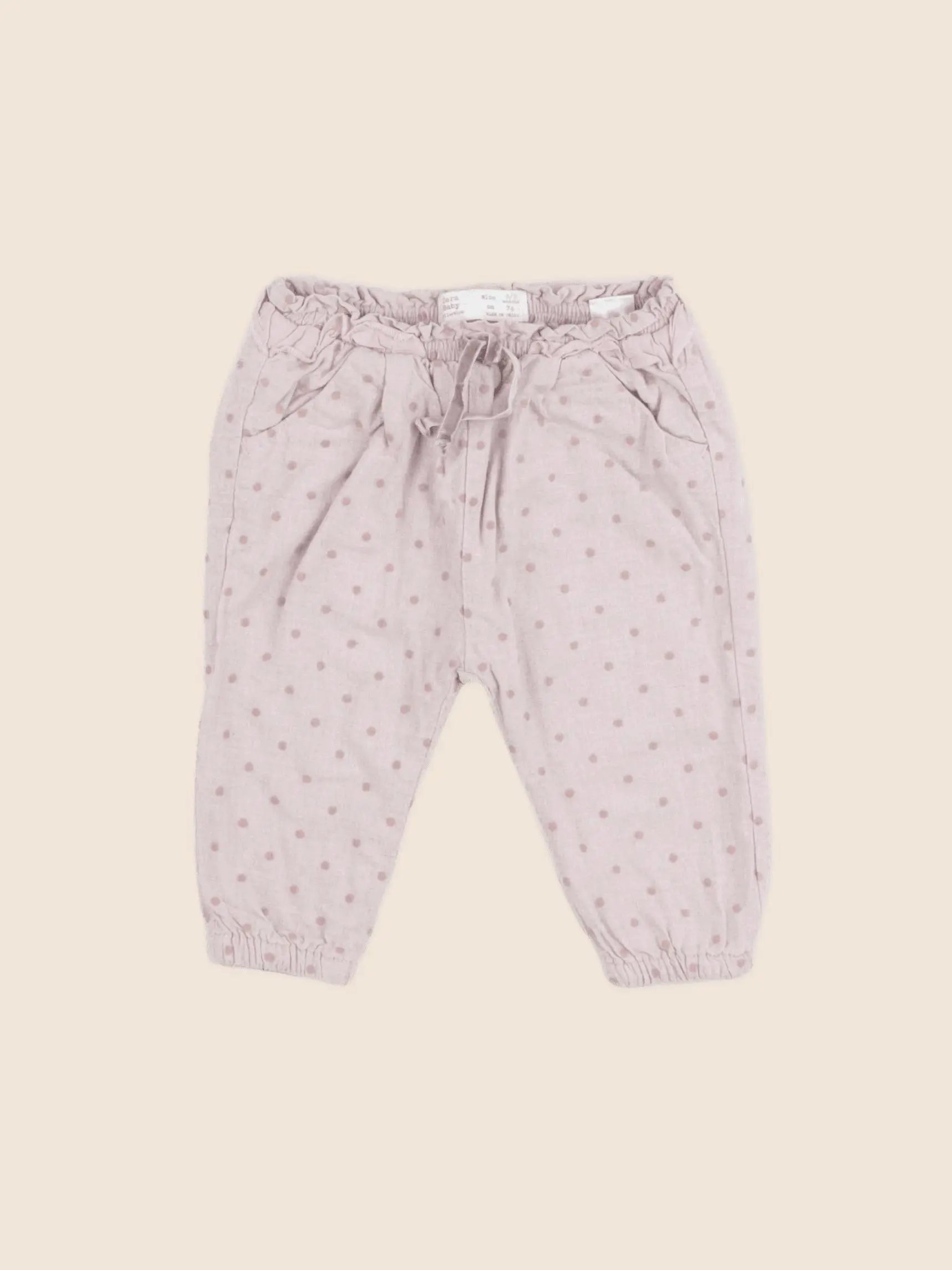 Zara - pantalon doublé rose - 6/9 mois