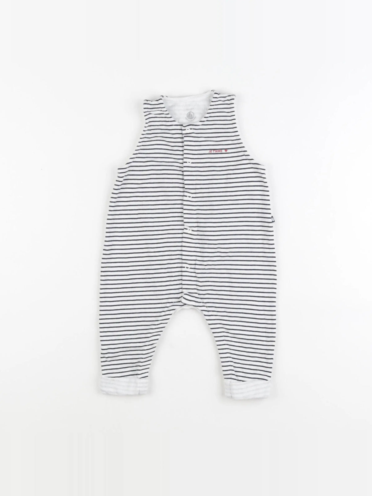 Petit Bateau - combinaison blanc, bleu - 6 mois