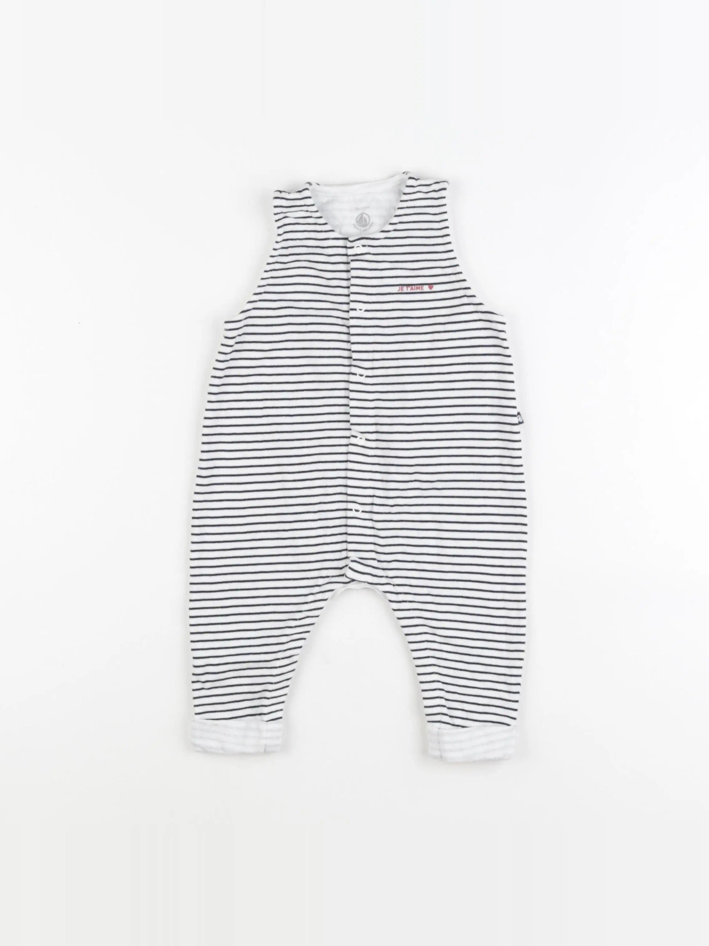 Petit Bateau - combinaison blanc, bleu - 6 mois