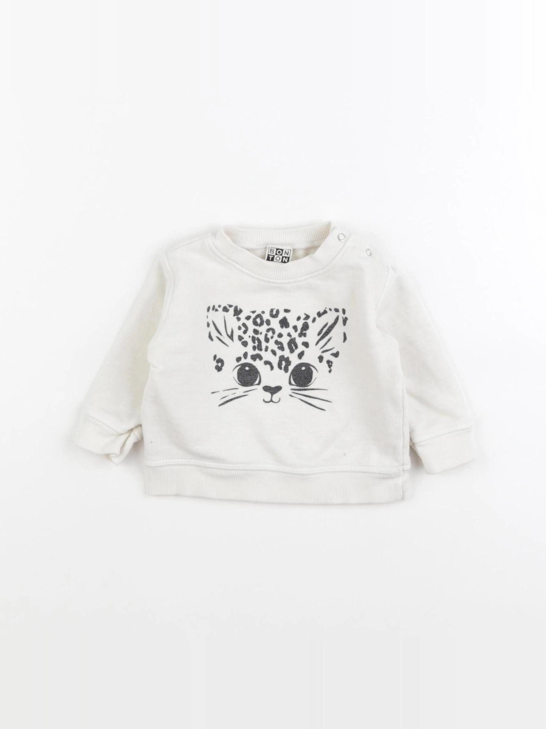 Bonton - sweat beige - 6 mois
