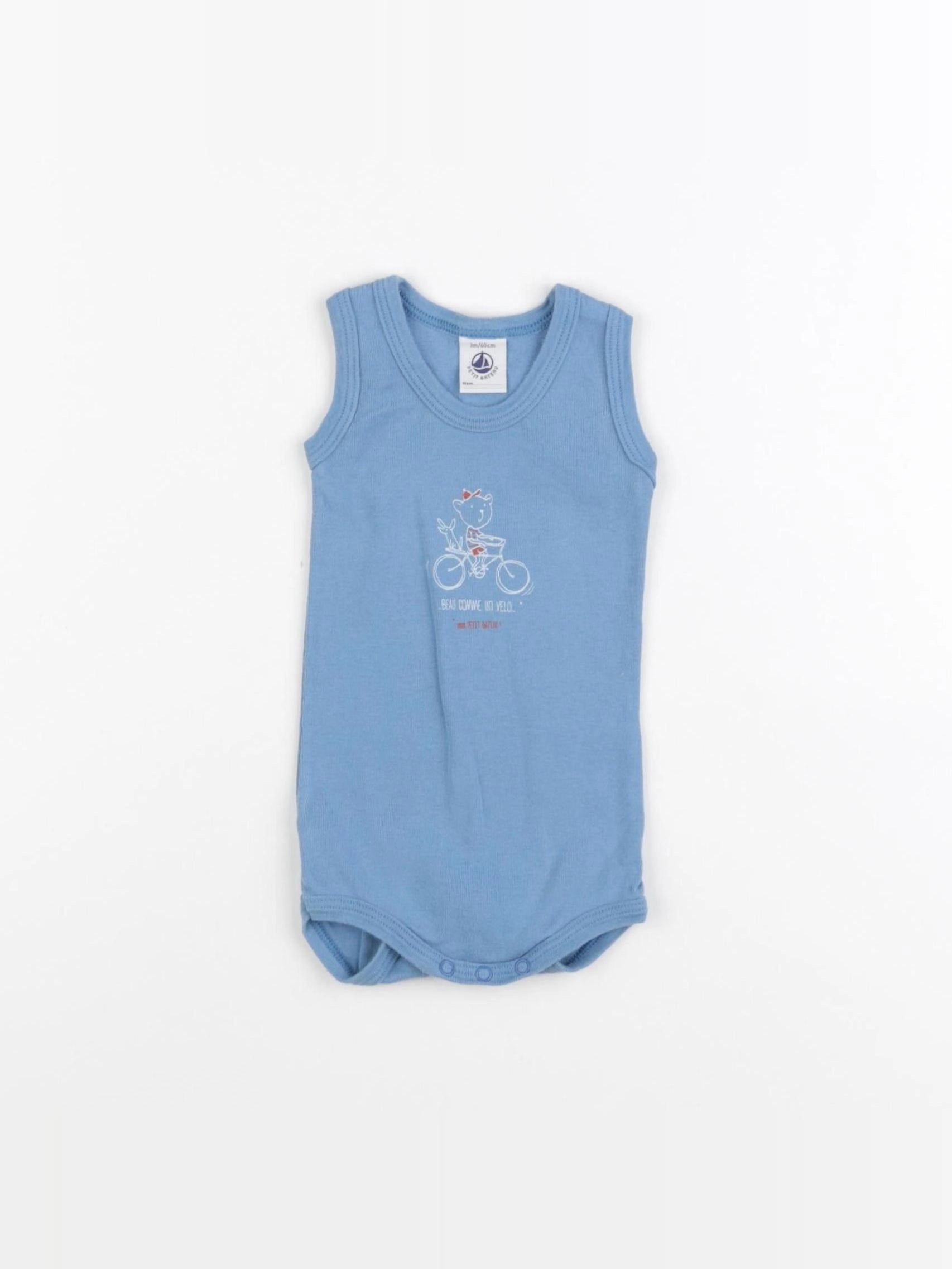 Petit Bateau - body bleu - 3 mois