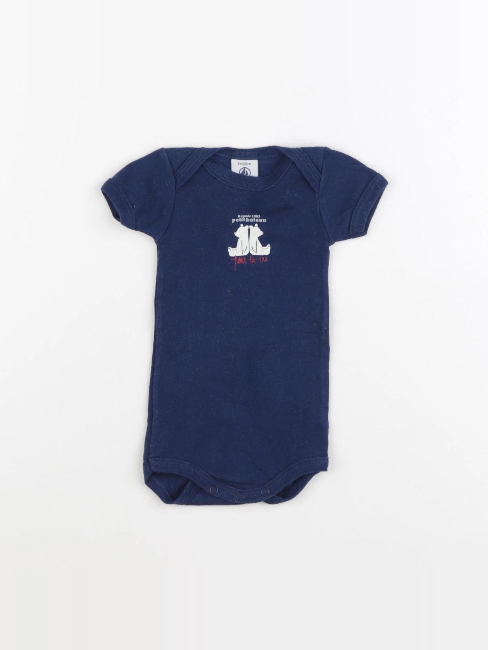 Petit Bateau - body bleu - 3 mois