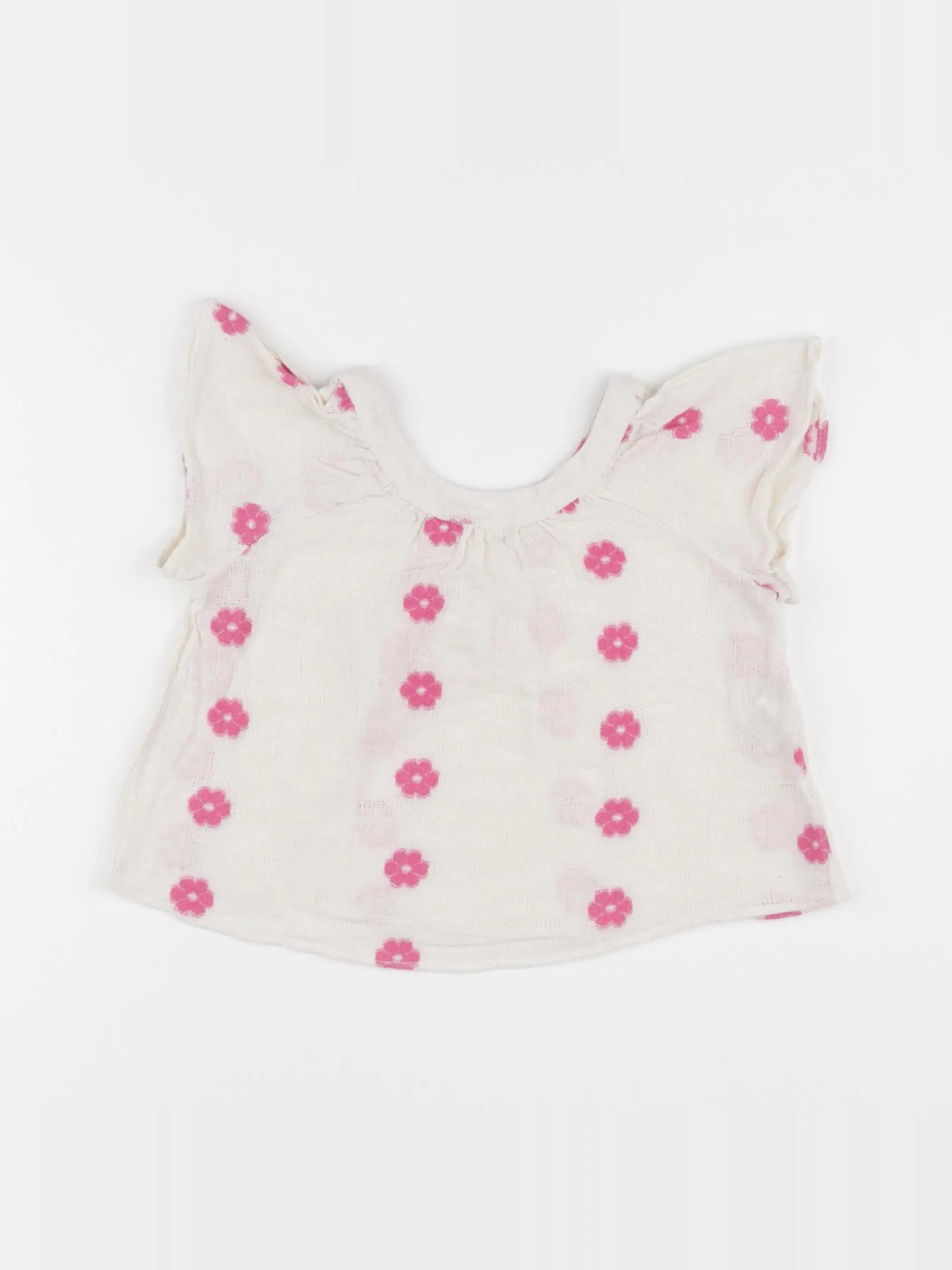 Zara - blouse beige, rose - 2/3 ans
