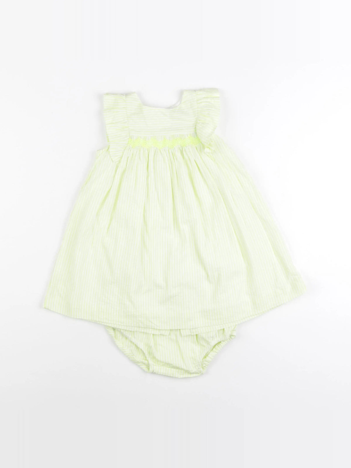 Jacadi - robe jaune, blanc - 24 mois