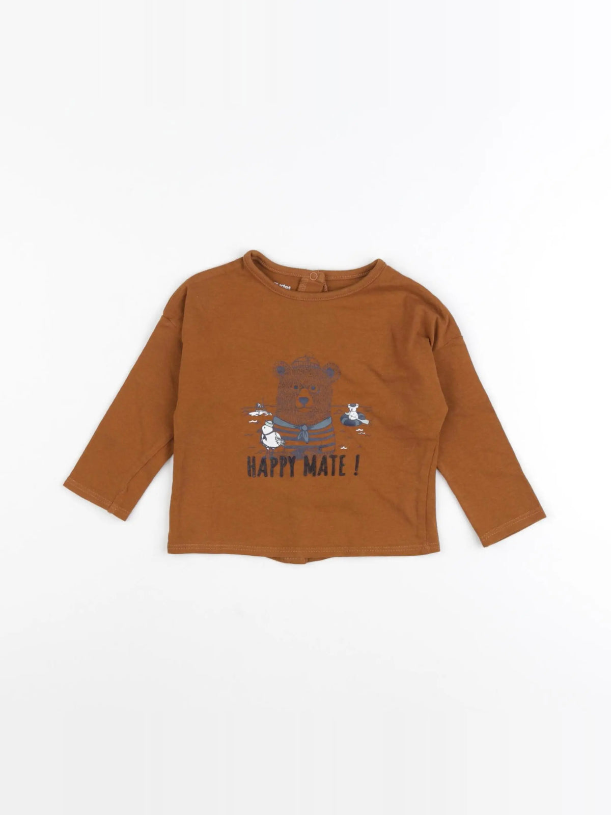 Vertbaudet - tee-shirt marron - 6 mois