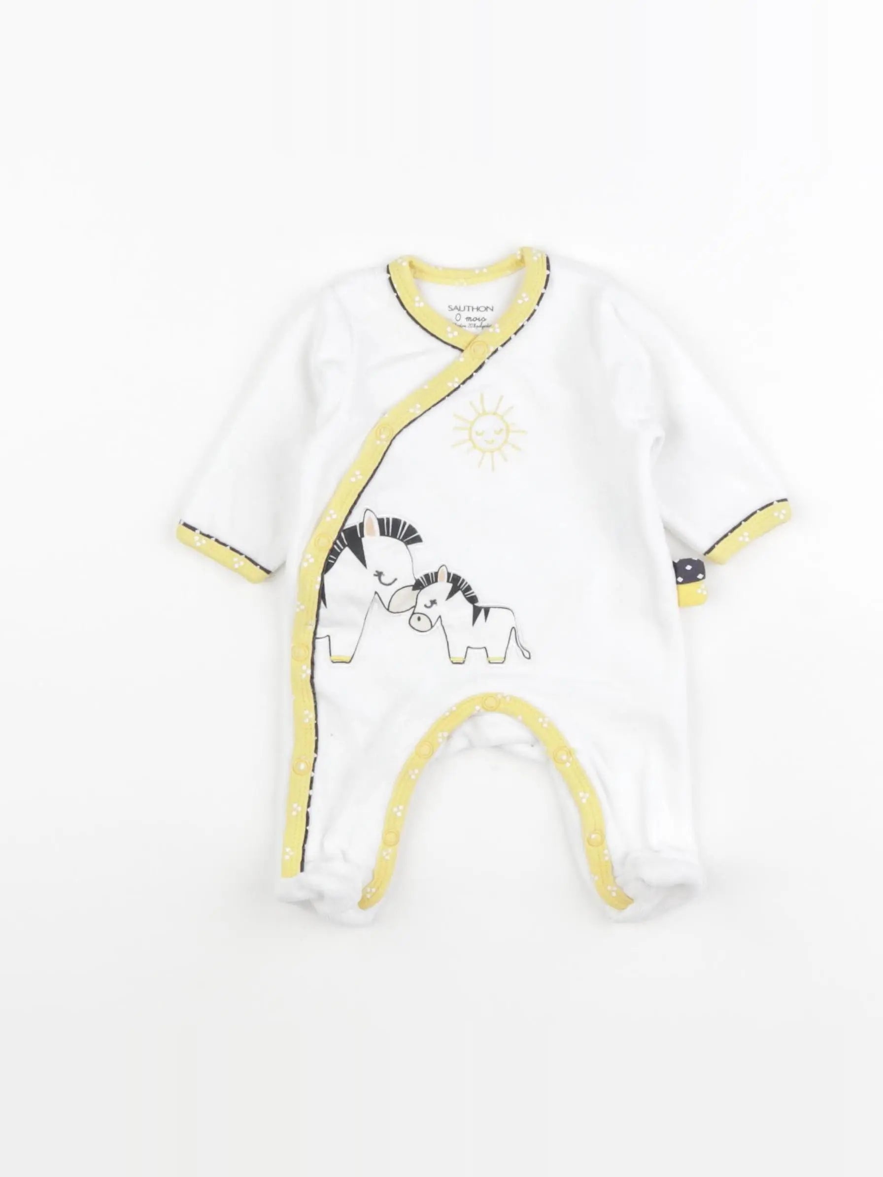 Sauthon - pyjama coton blanc - 0 mois