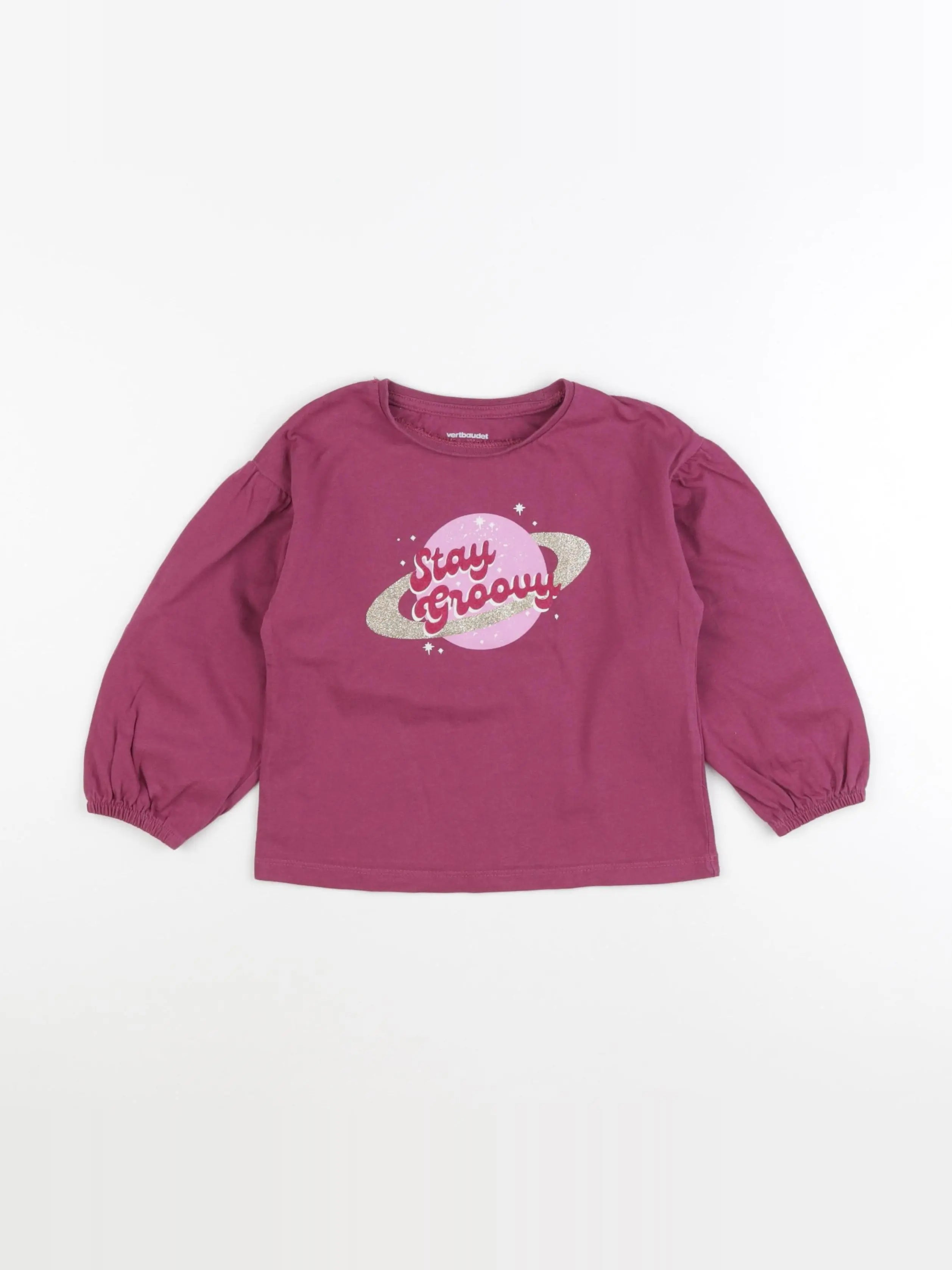 Vertbaudet - tee-shirt rose - 4 ans