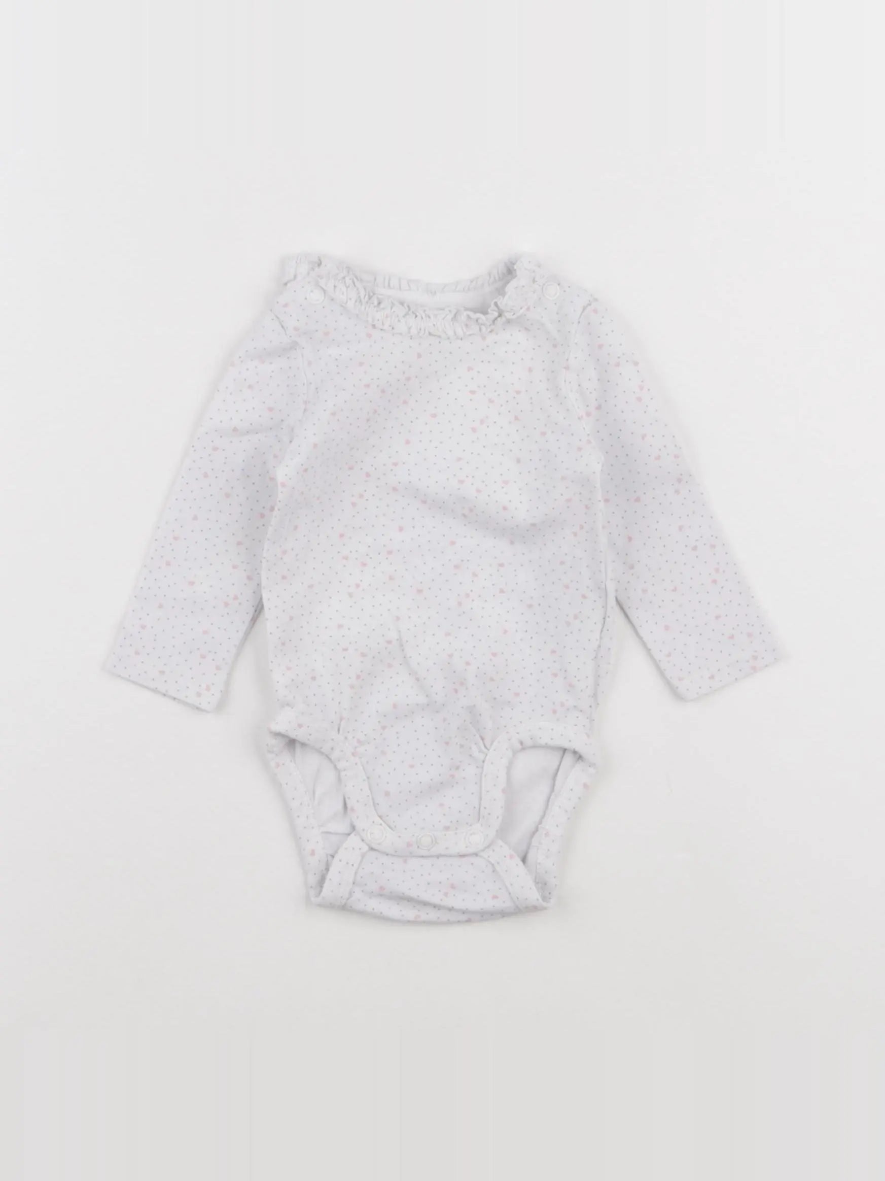 H&M - body blanc, rose - 1 mois