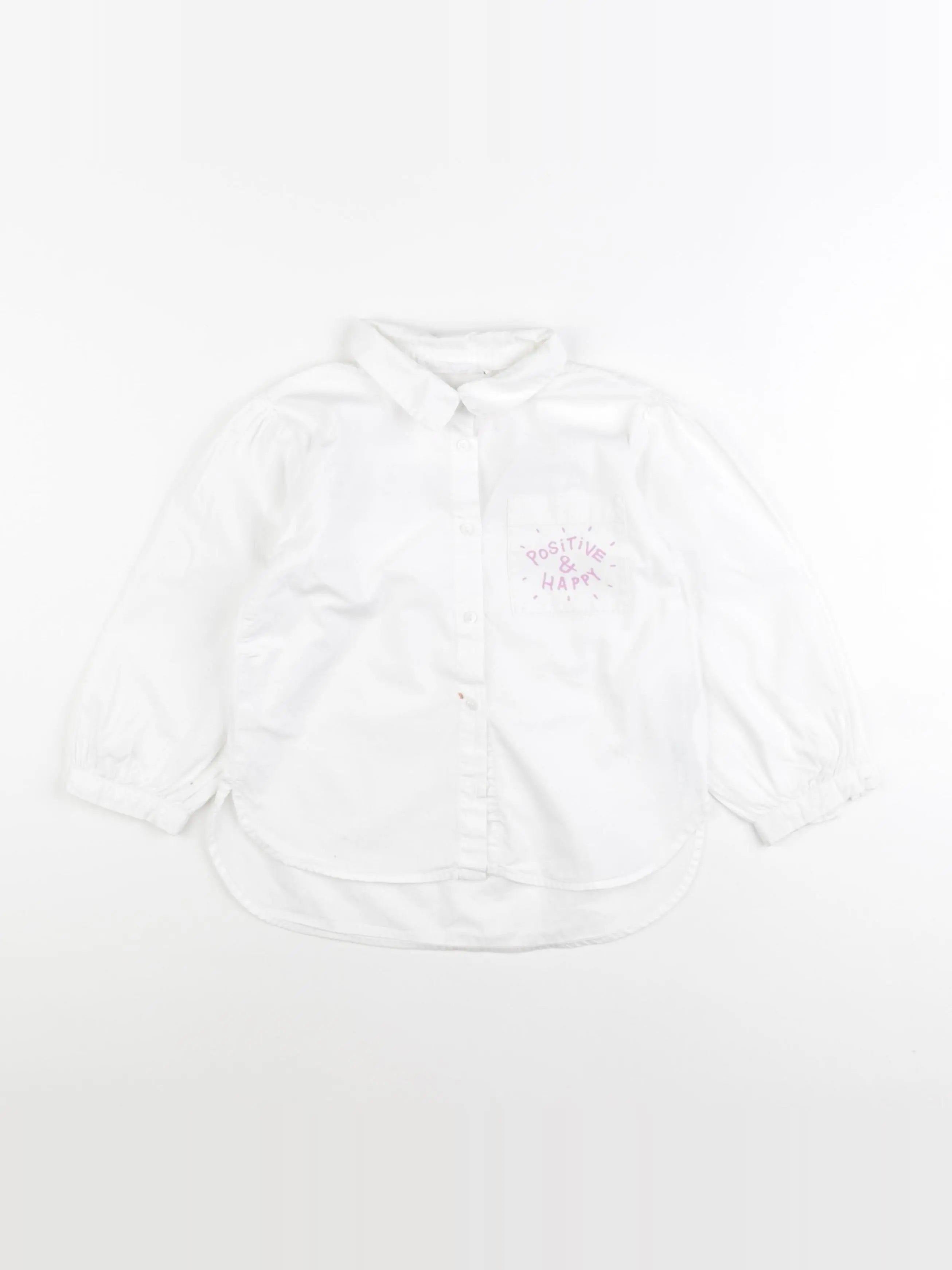 Zara - blouse imprimé au dos blanc - 3/4 ans