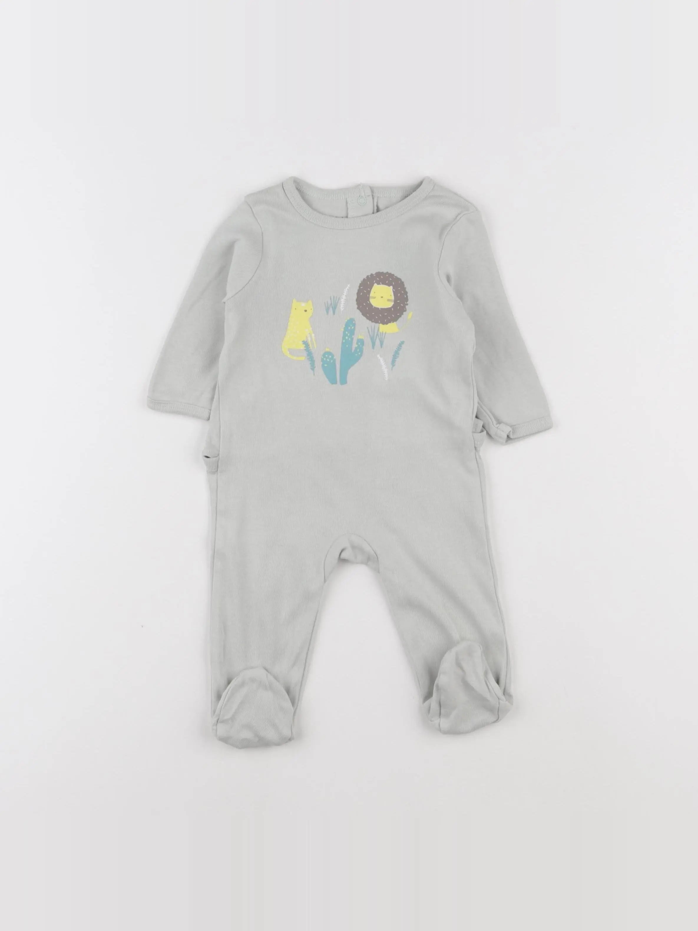 Vertbaudet - pyjama coton vert - 3 mois