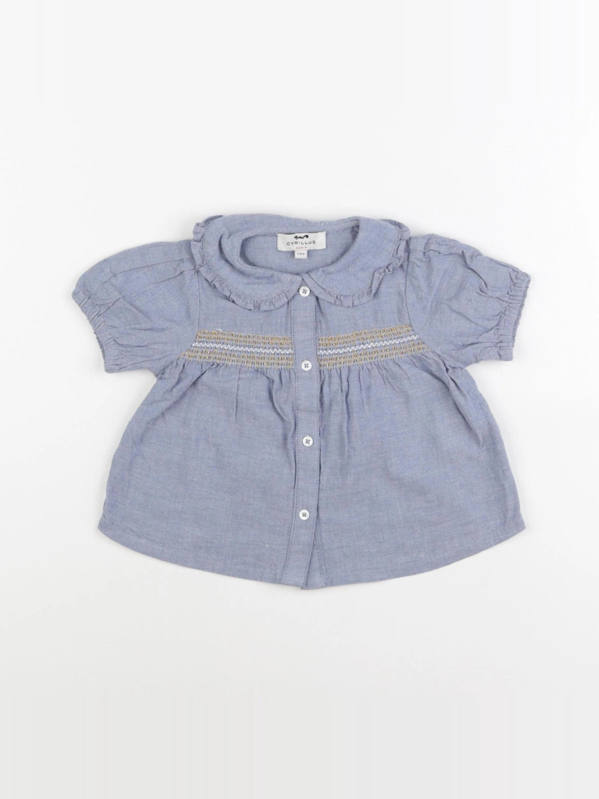 Cyrillus - blouse bleu - 12 mois