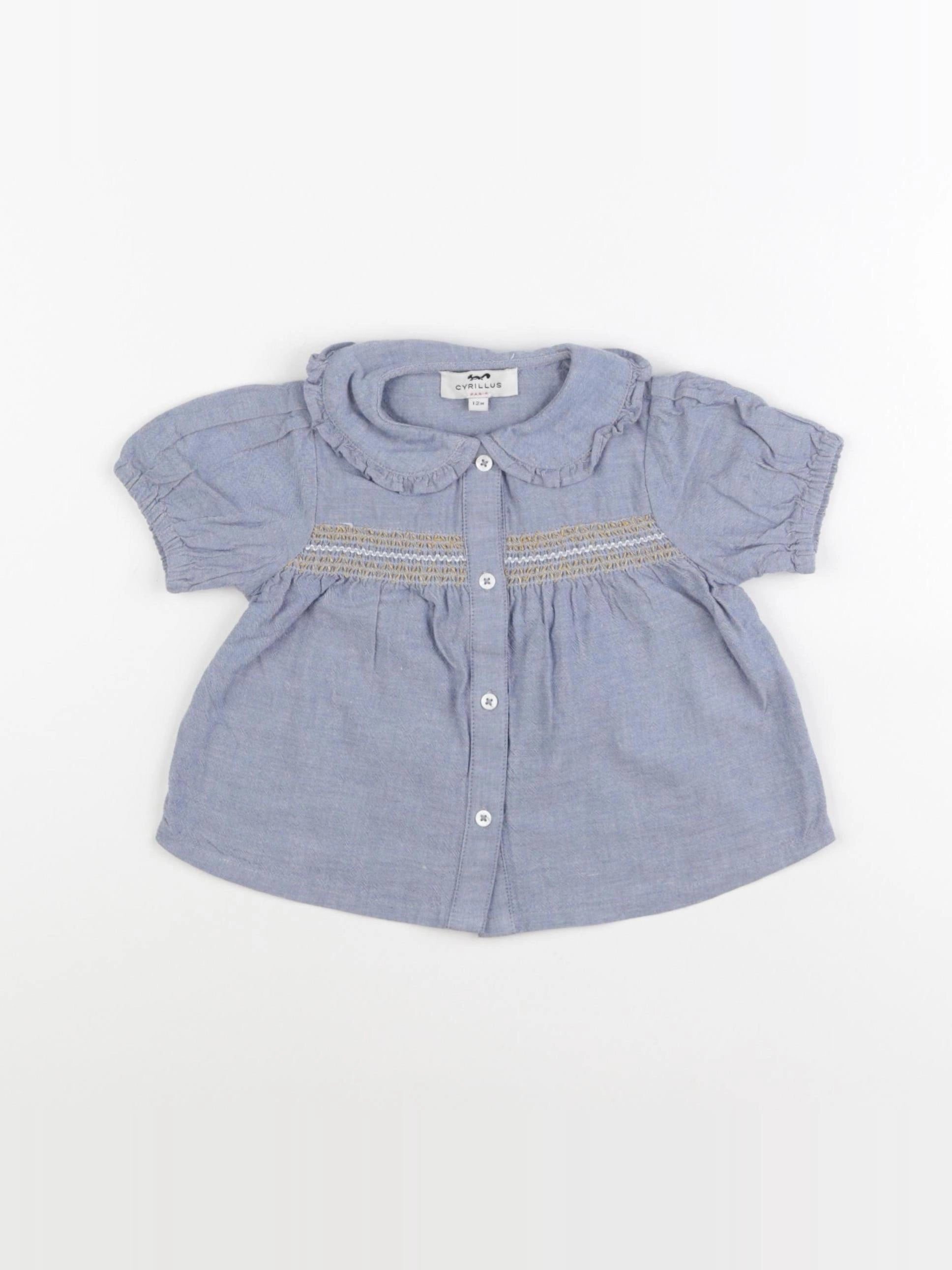 Cyrillus - blouse bleu - 12 mois