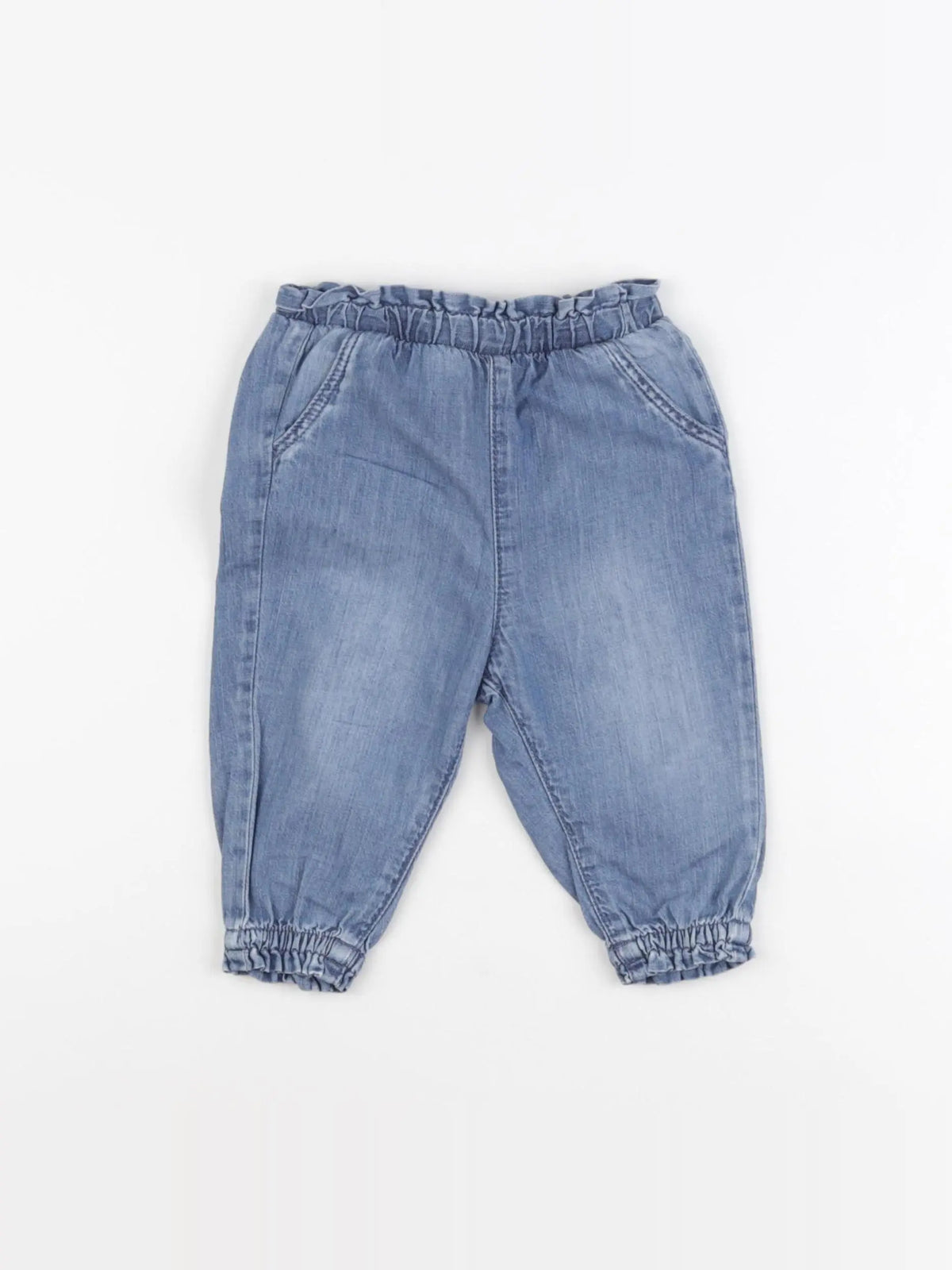 H&M - pantalon bleu - 6/9 mois
