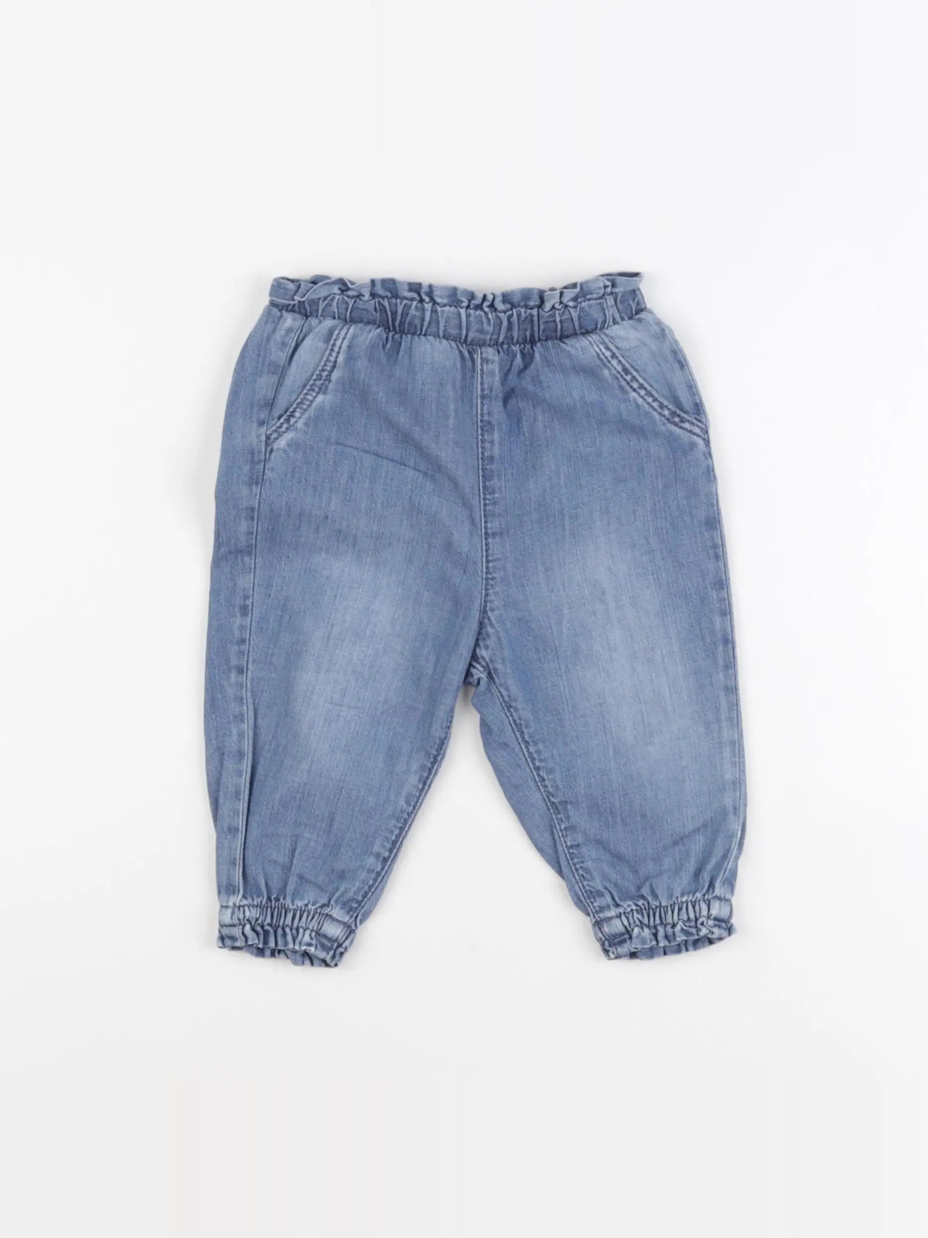 H&M - pantalon bleu - 6/9 mois