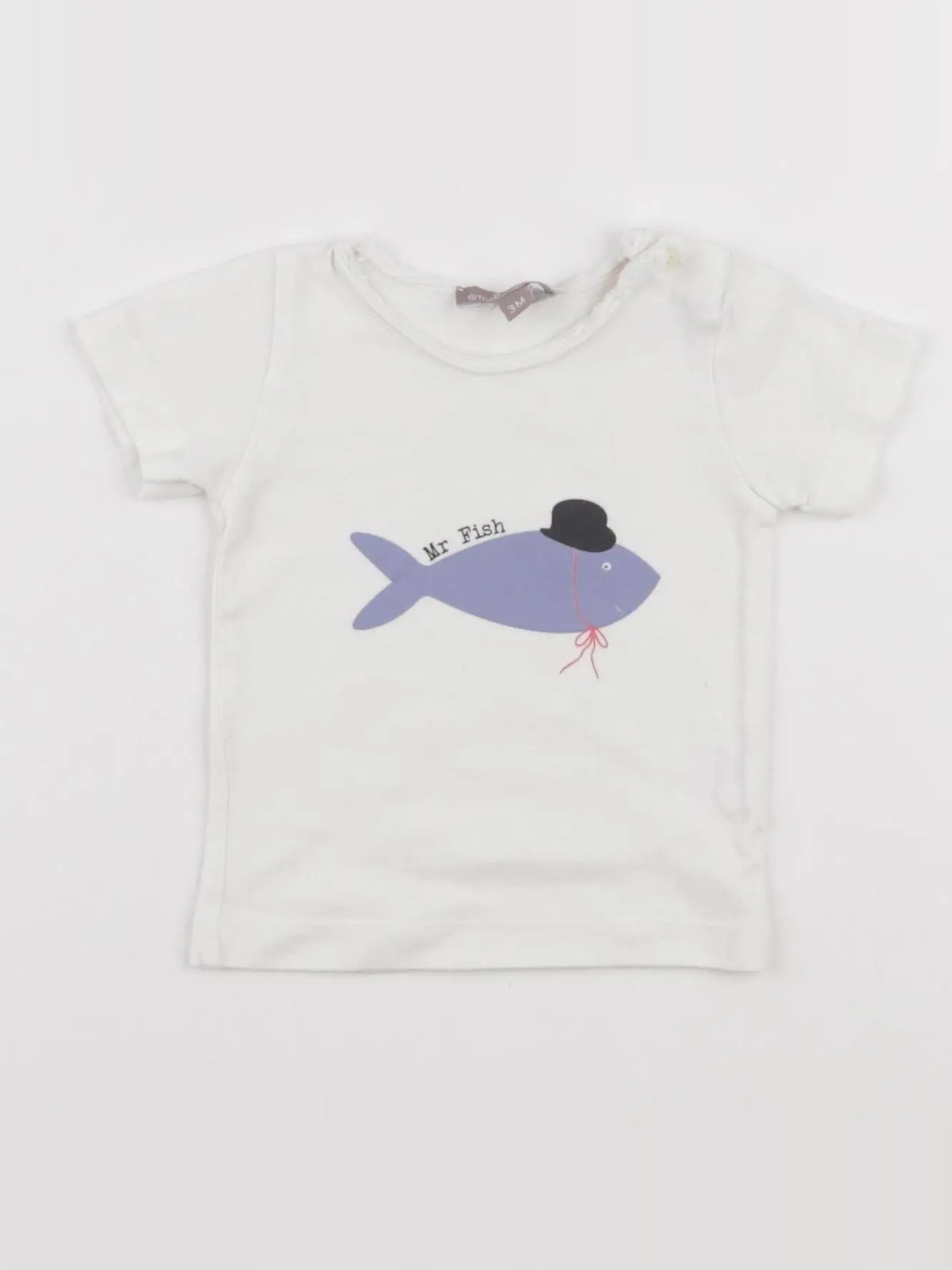 Emile et Ida - tee-shirt blanc - 3 mois