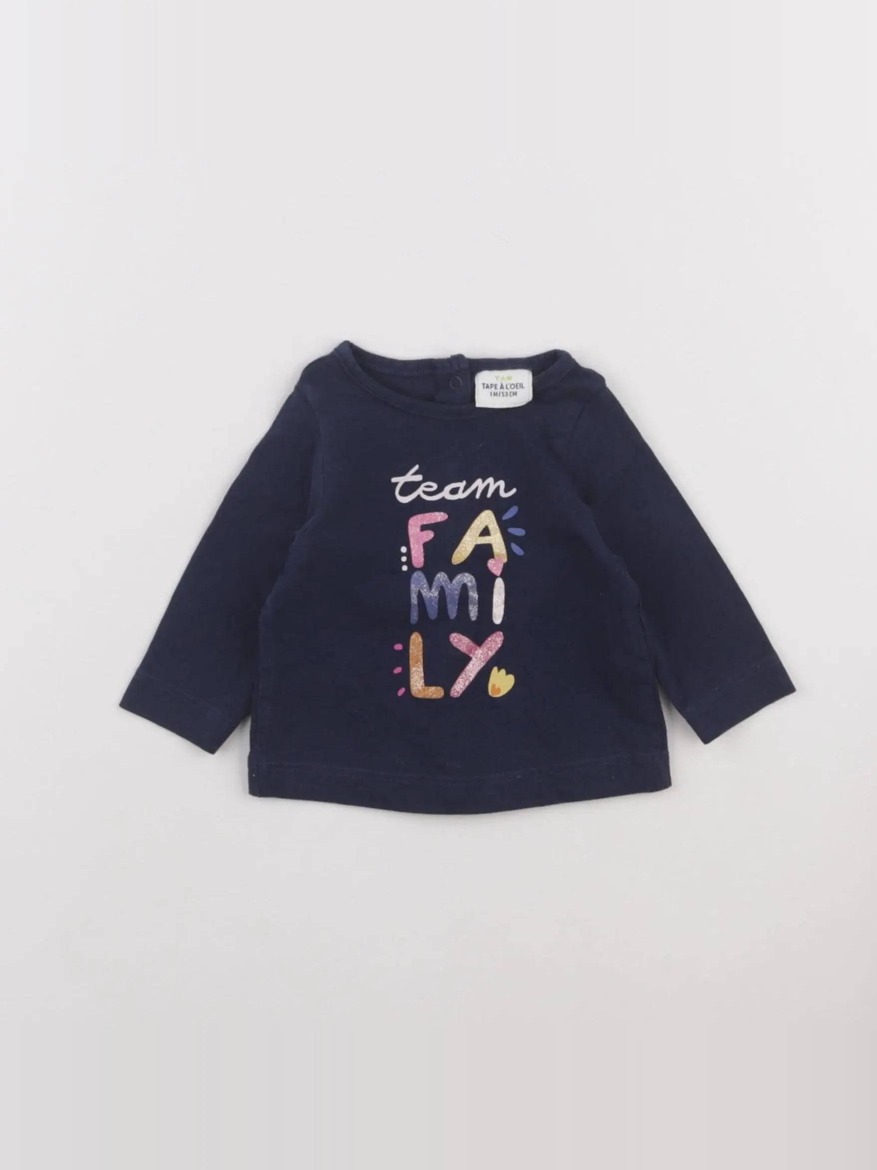 Tape à l'oeil - tee-shirt bleu - 1 mois