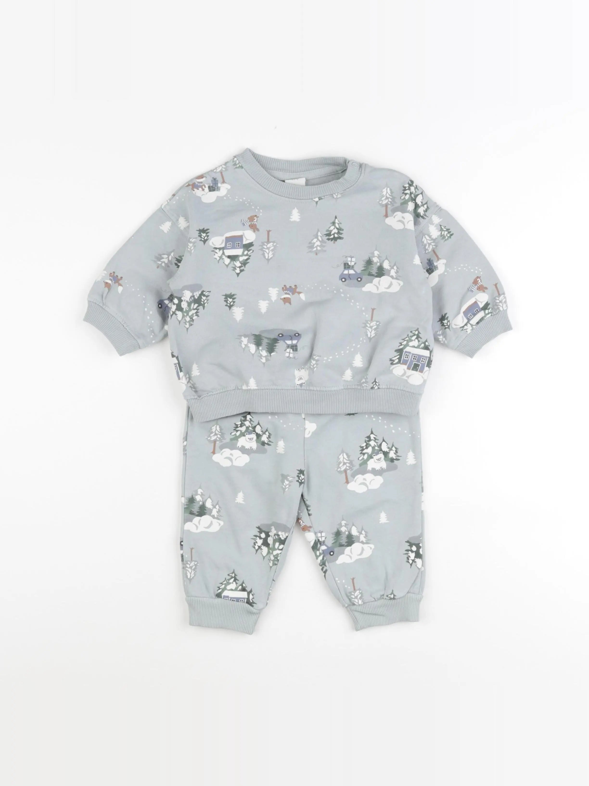 H&M - ensemble bleu - 6 mois