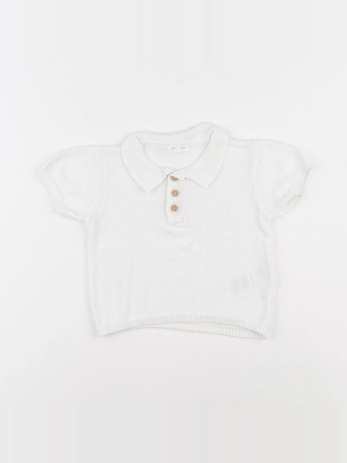 Vertbaudet - polo blanc - 9 mois