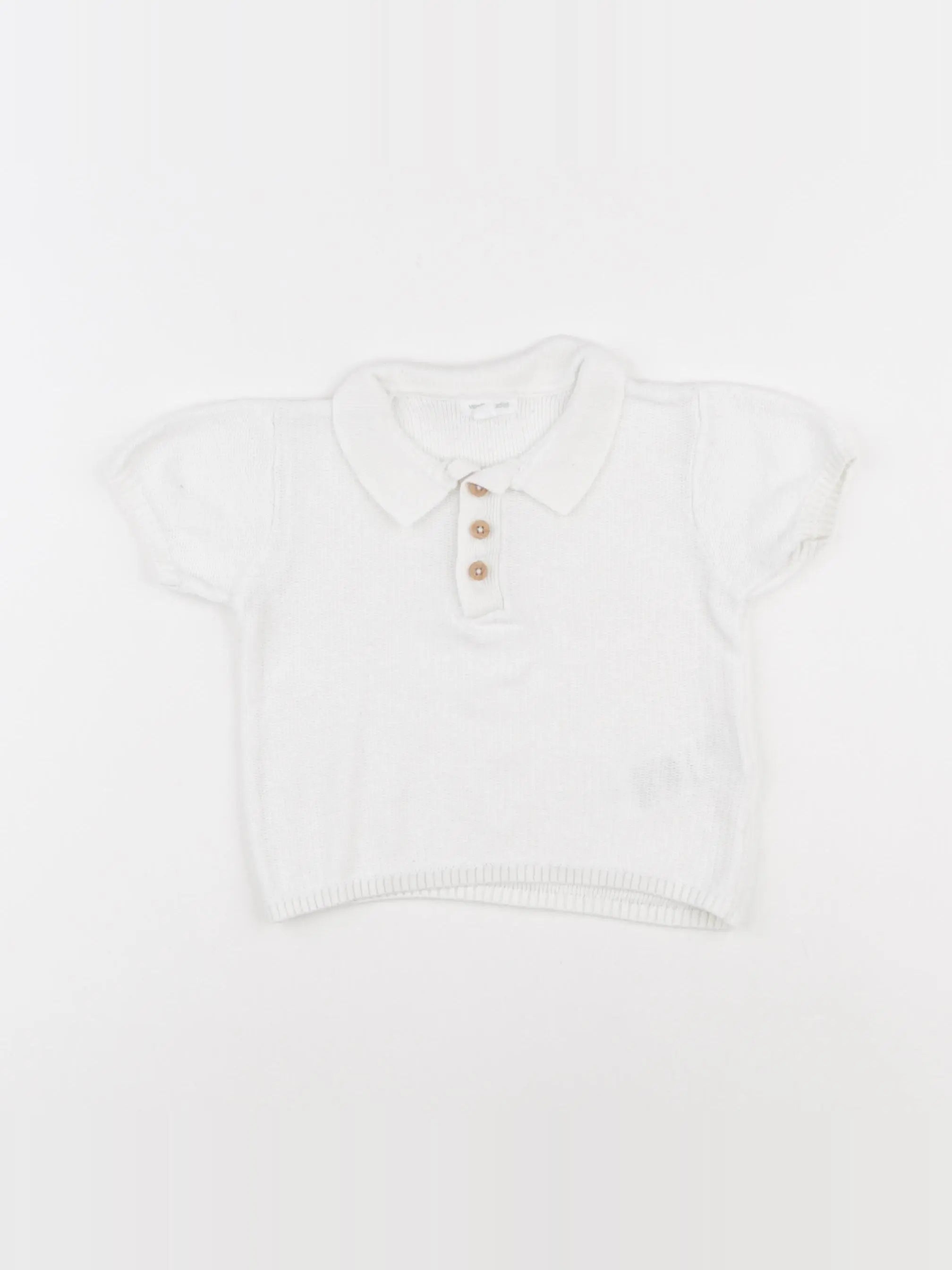 Vertbaudet - polo blanc - 9 mois