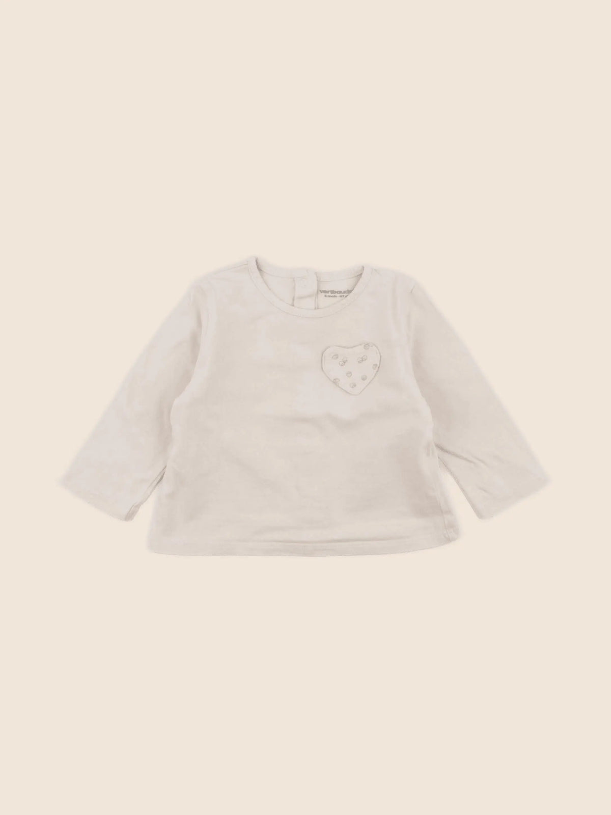 Vertbaudet - tee-shirt beige - 6 mois