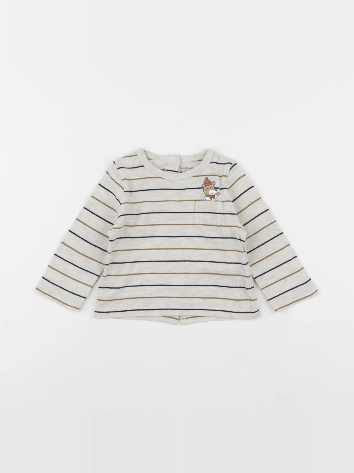 Vertbaudet - tee-shirt beige - 6 mois