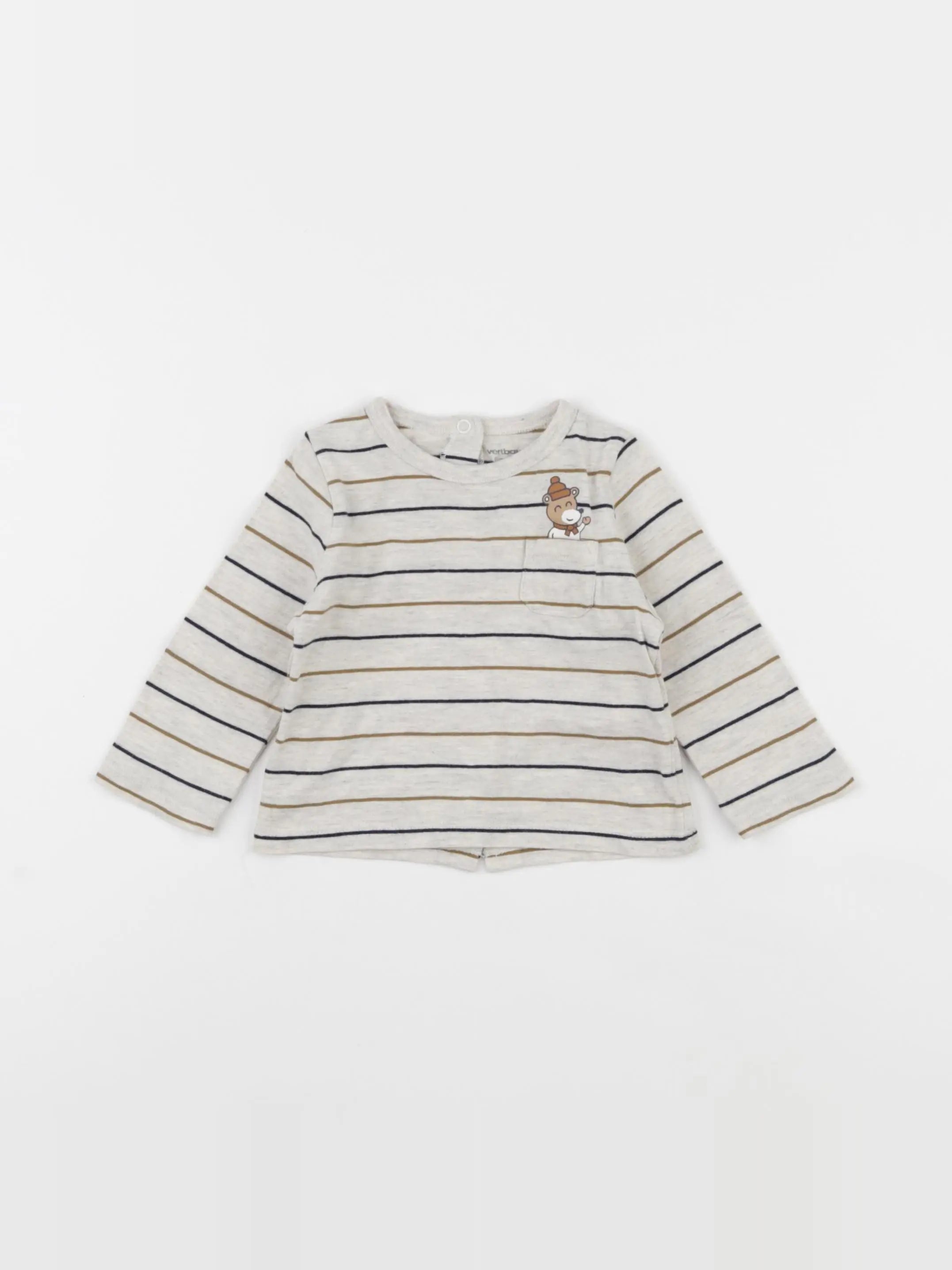 Vertbaudet - tee-shirt beige - 6 mois