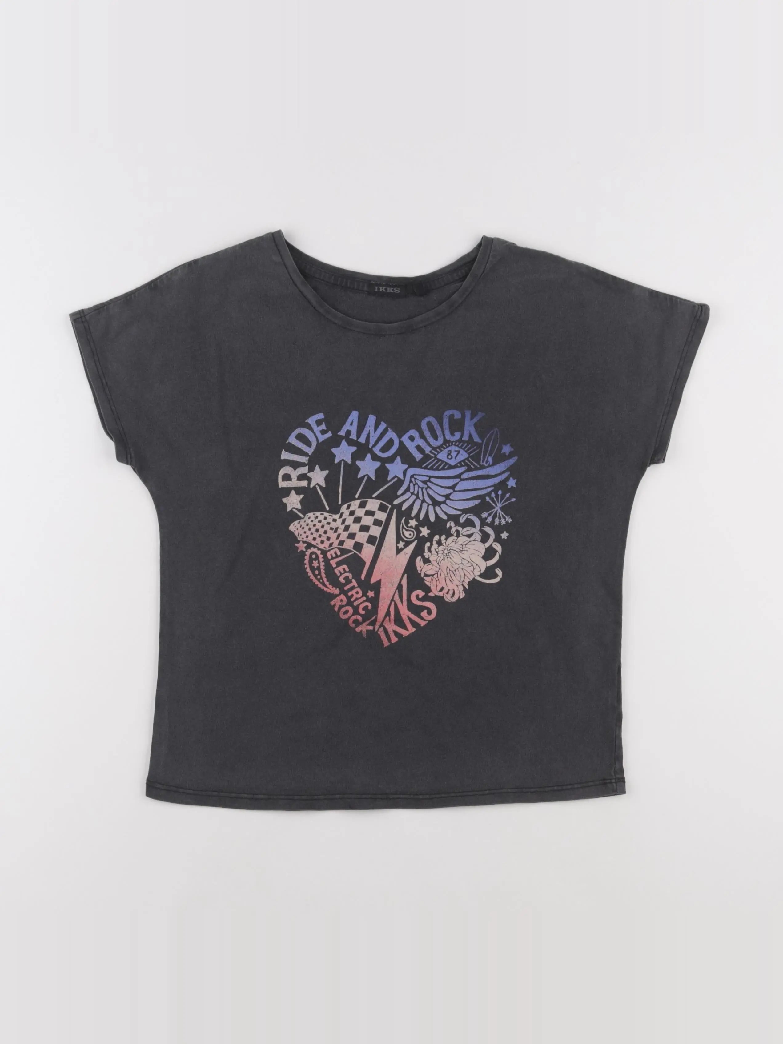 IKKS - tee-shirt gris - 10 ans