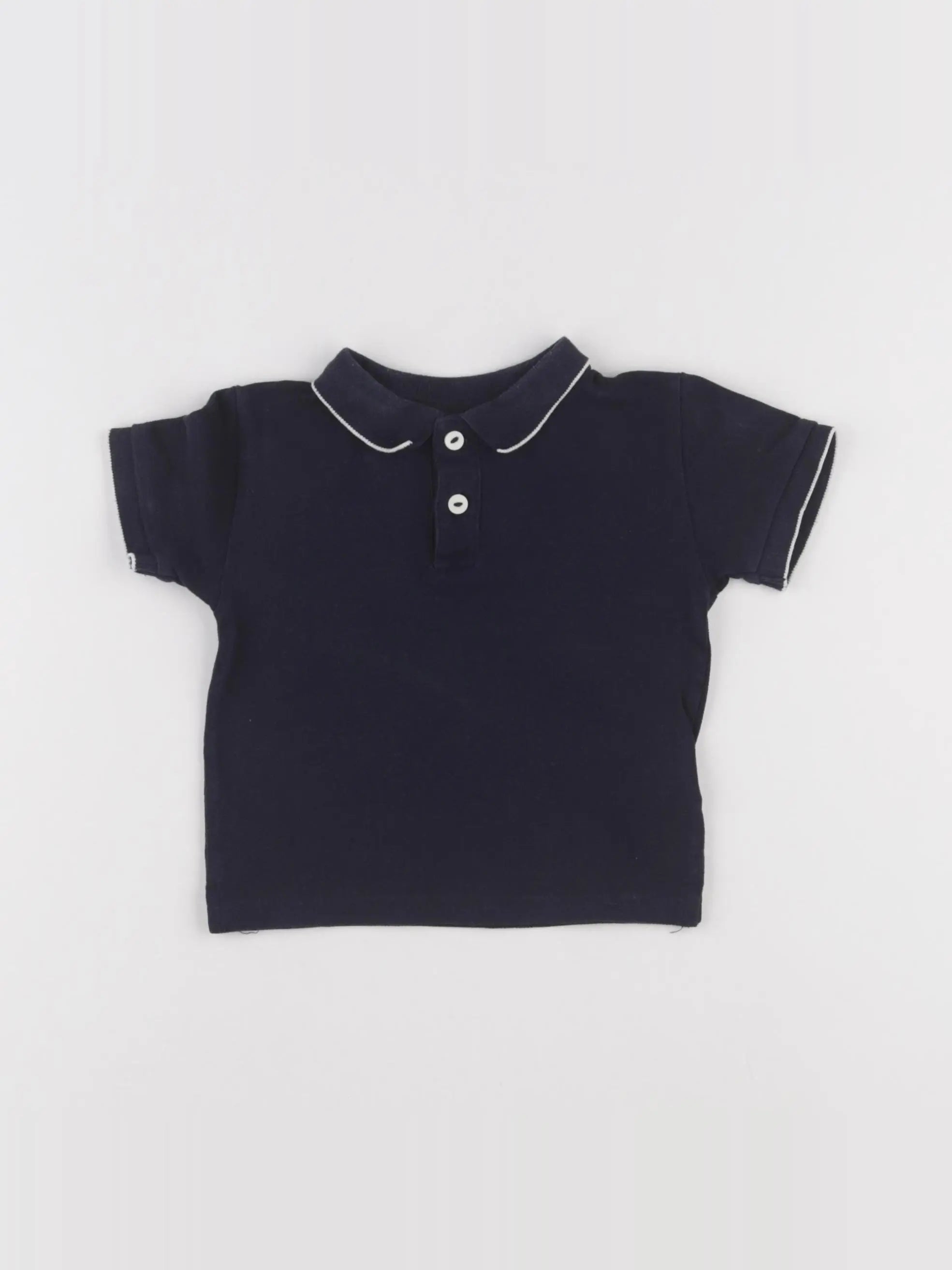 H&M - polo bleu - 3/6 mois