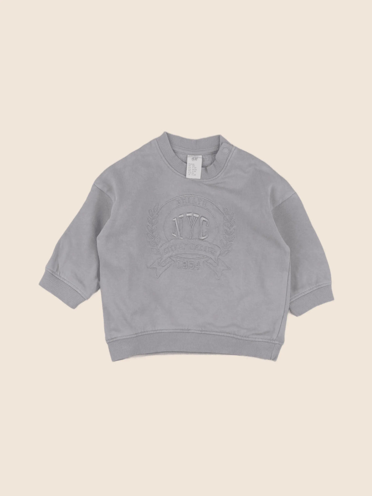 H&M - sweat gris - 3/6 mois