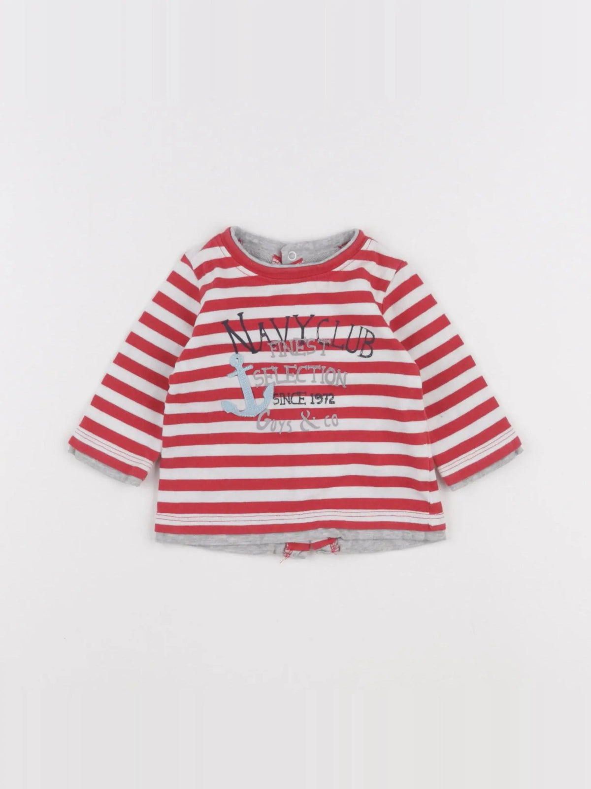Vertbaudet - tee-shirt blanc, rouge - 3 mois