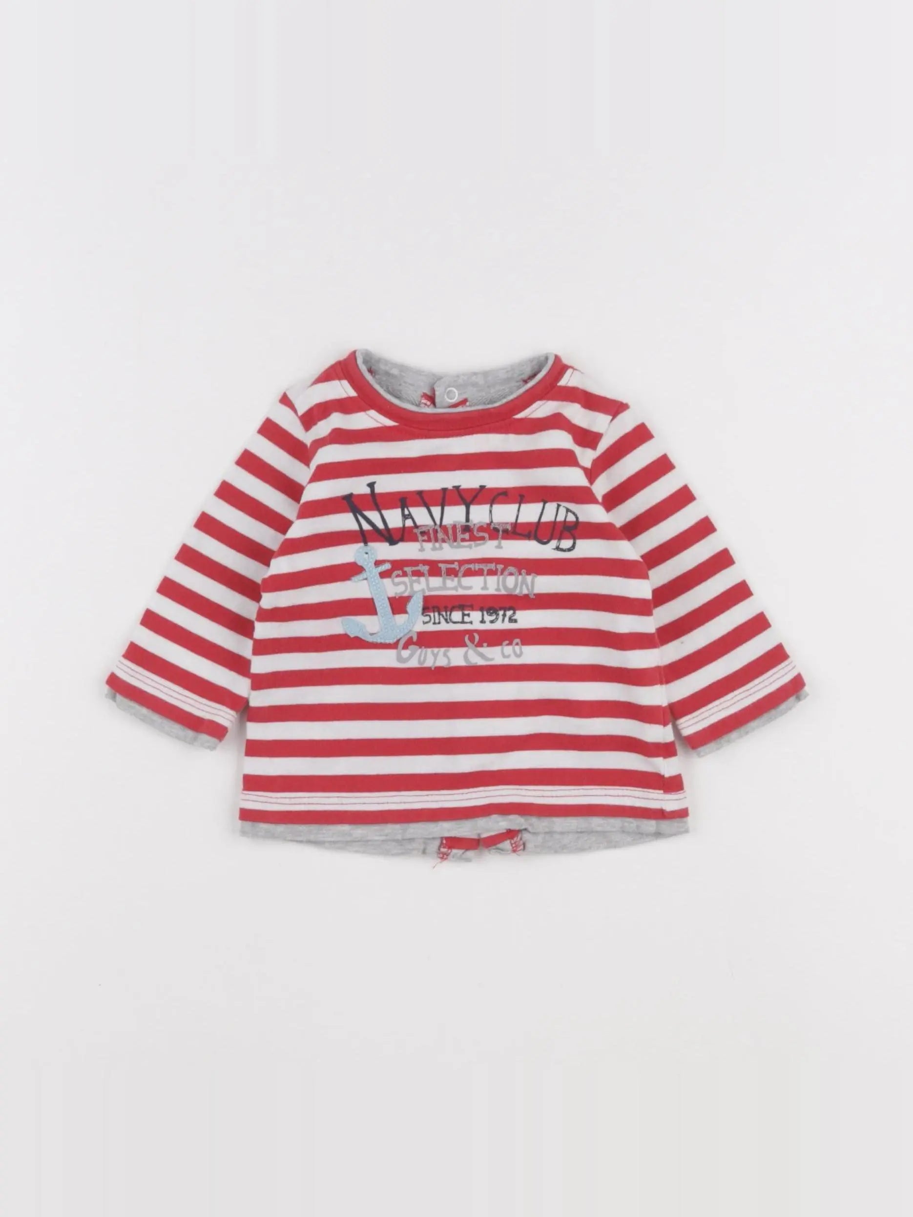 Vertbaudet - tee-shirt blanc, rouge - 3 mois