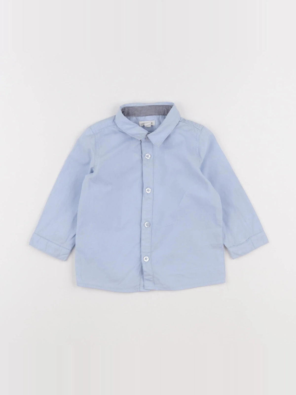 Vertbaudet - chemise bleu - 12 mois