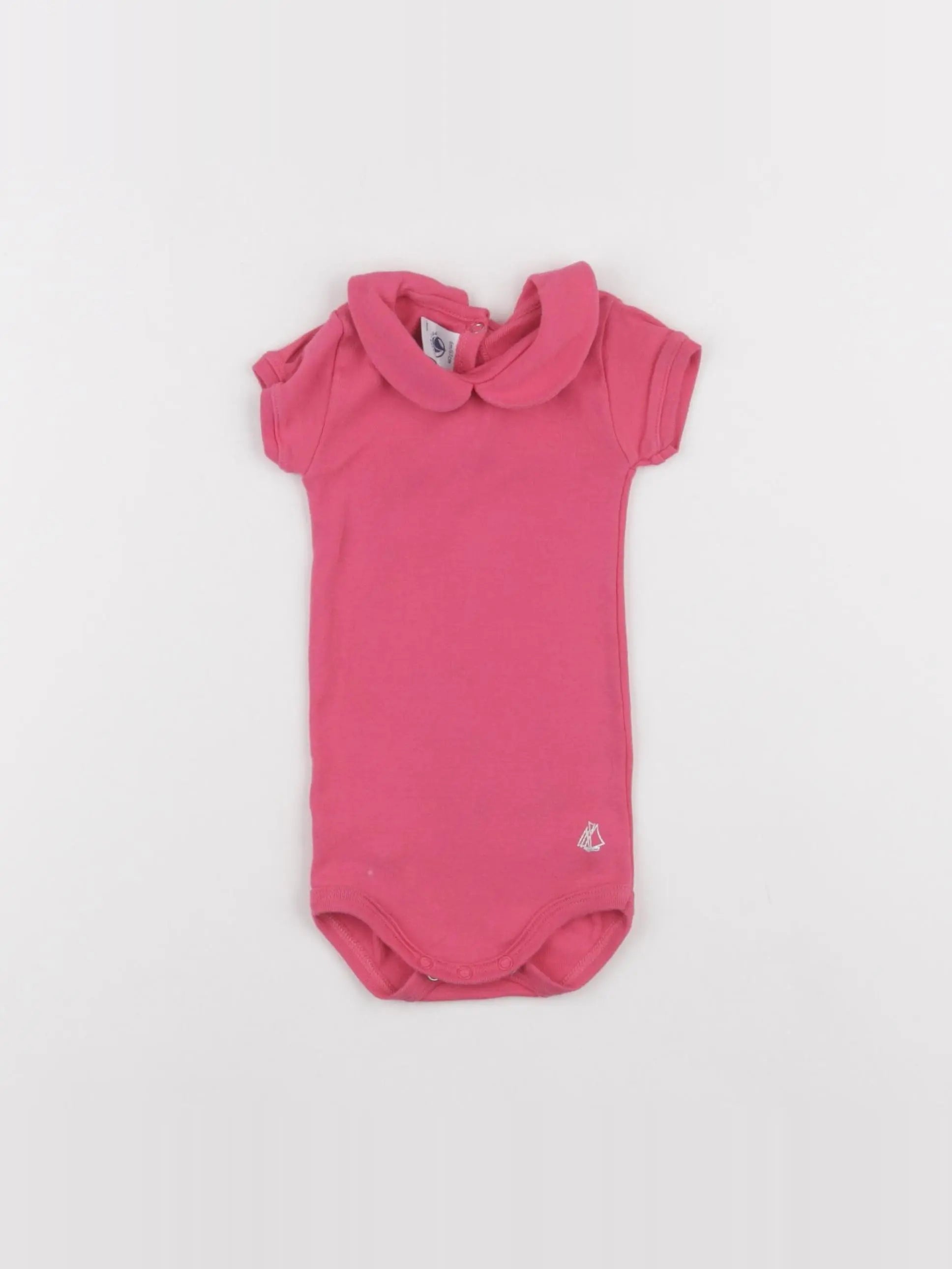 Petit Bateau - body à col rose - 6 mois