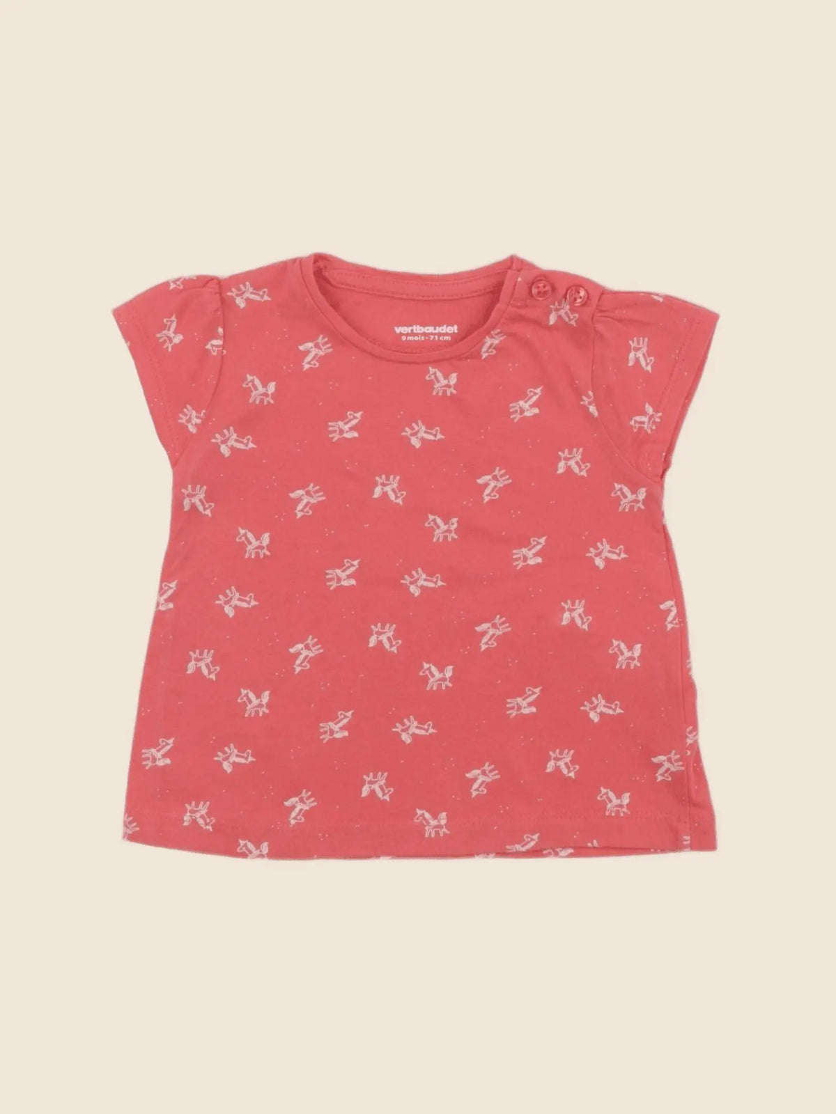 Vertbaudet - tee-shirt rose - 9 mois