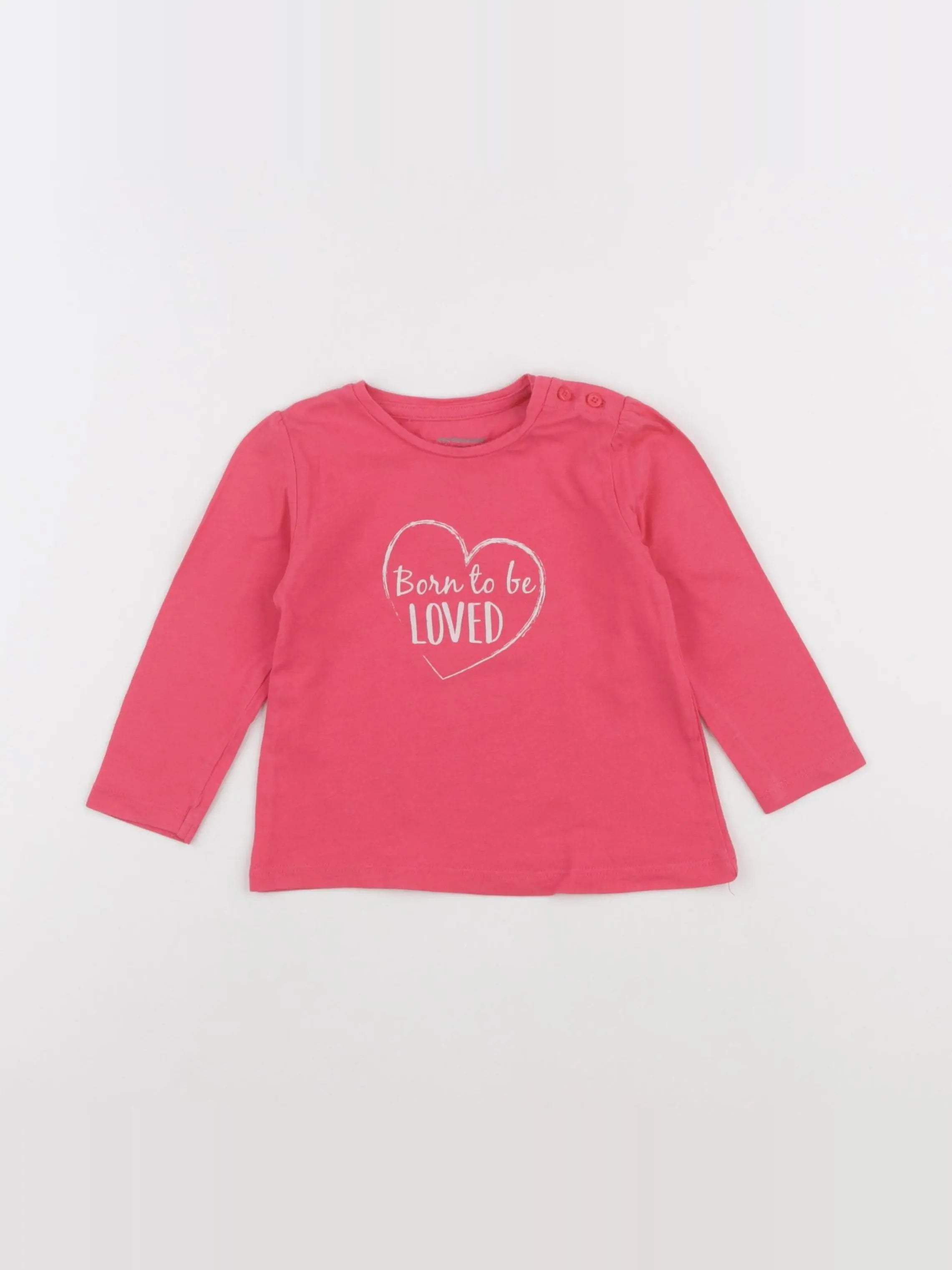 Vertbaudet - tee-shirt rose - 12 mois
