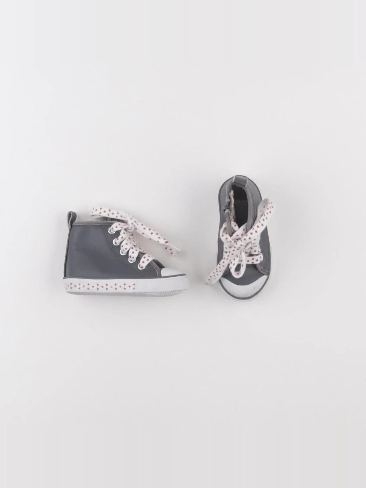 Vertbaudet - tennis à scratch/ lacets gris - pointure 20