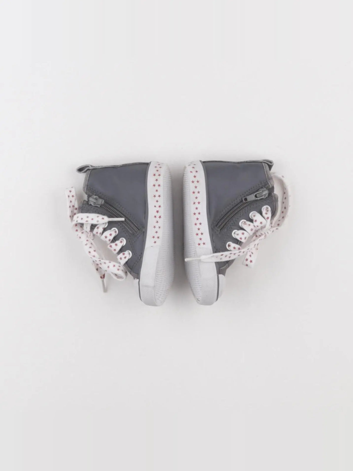 Vertbaudet - tennis à scratch/ lacets gris - pointure 20