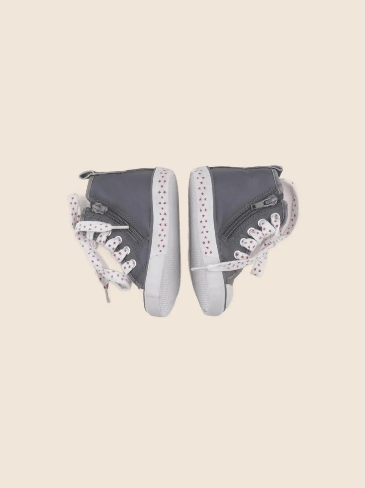 Vertbaudet - tennis à scratch/ lacets gris - pointure 20