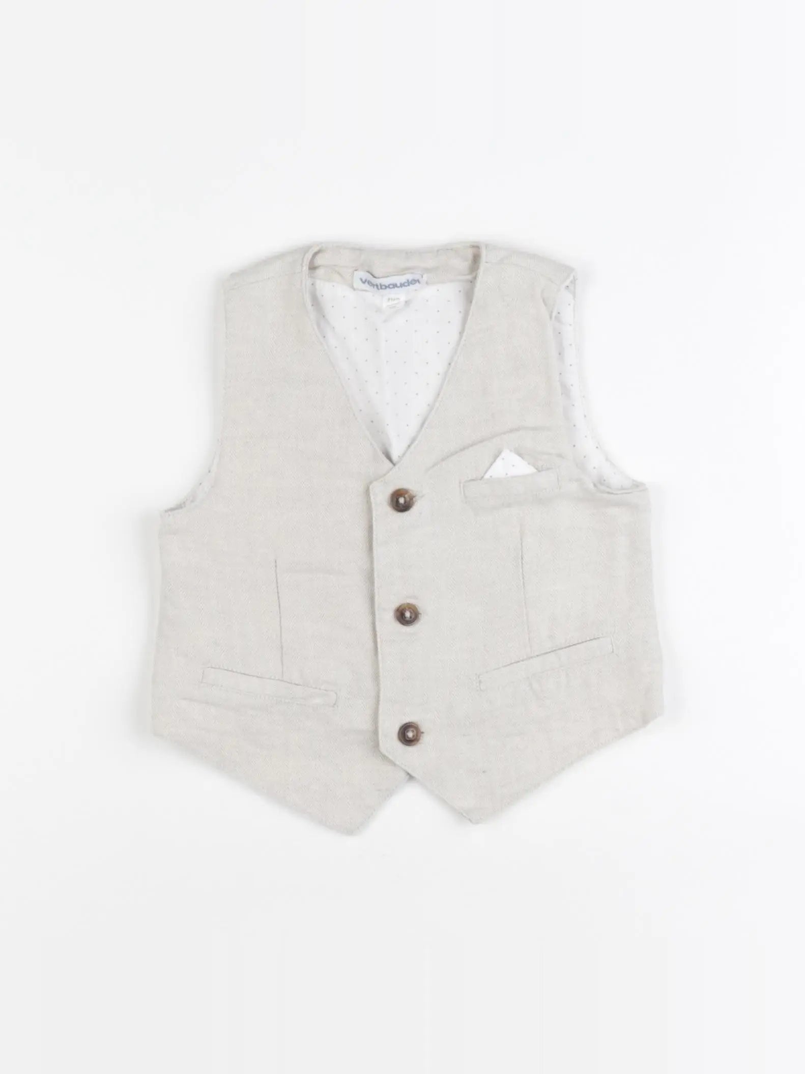 Vertbaudet - gilet beige - 9 mois
