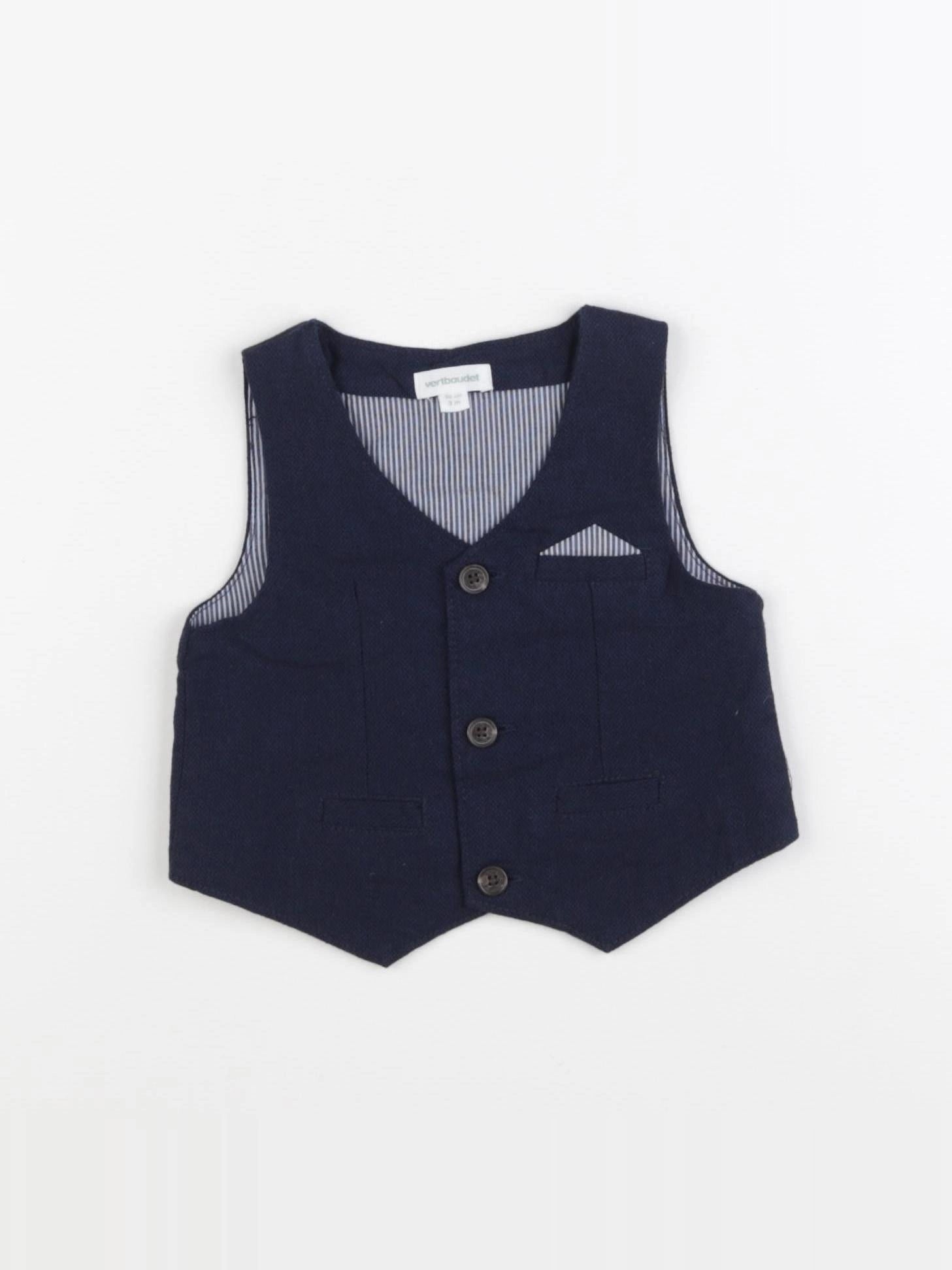 Vertbaudet - gilet bleu - 3 mois