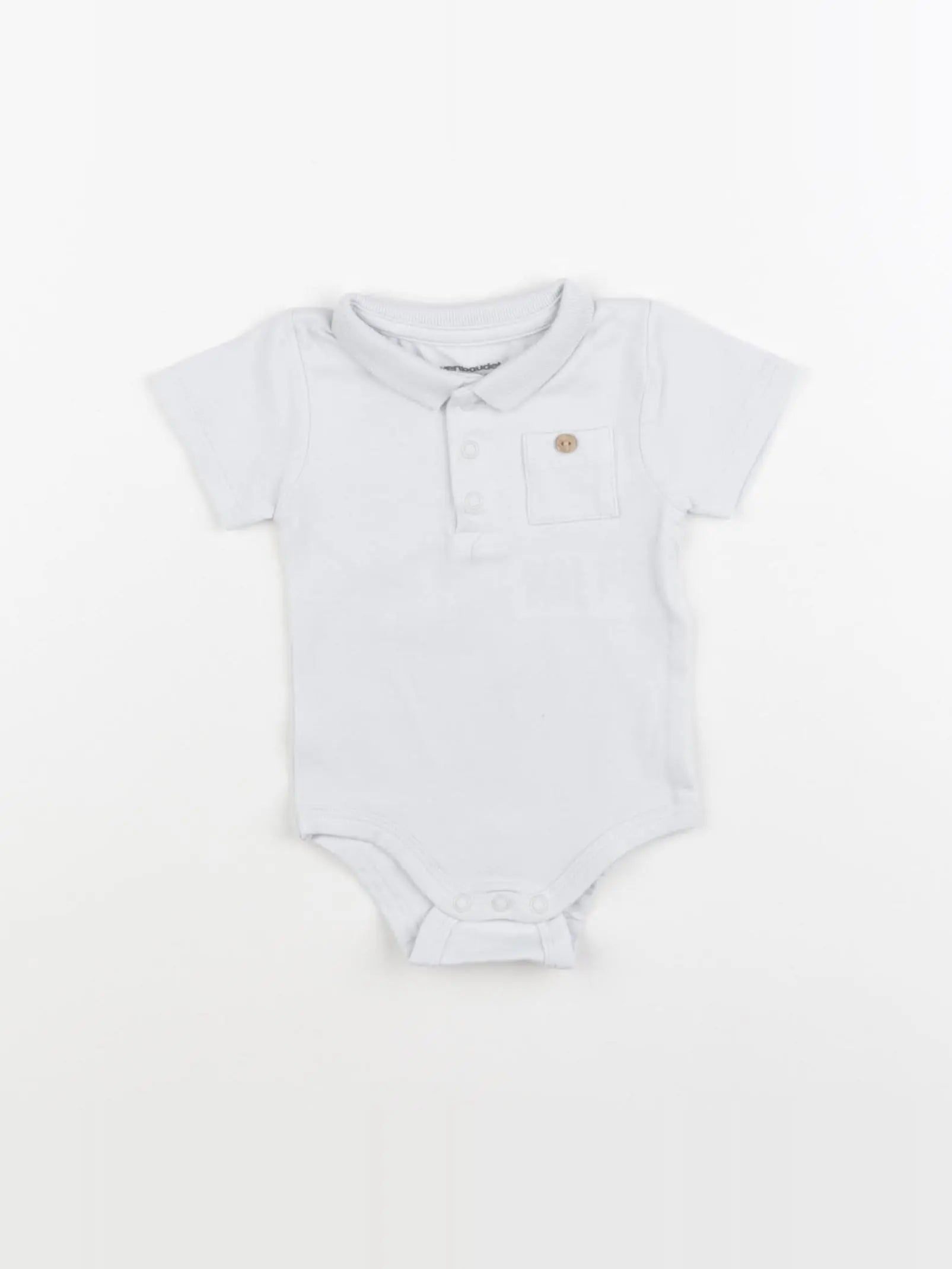 Vertbaudet - body à col coton bleu - 1 mois