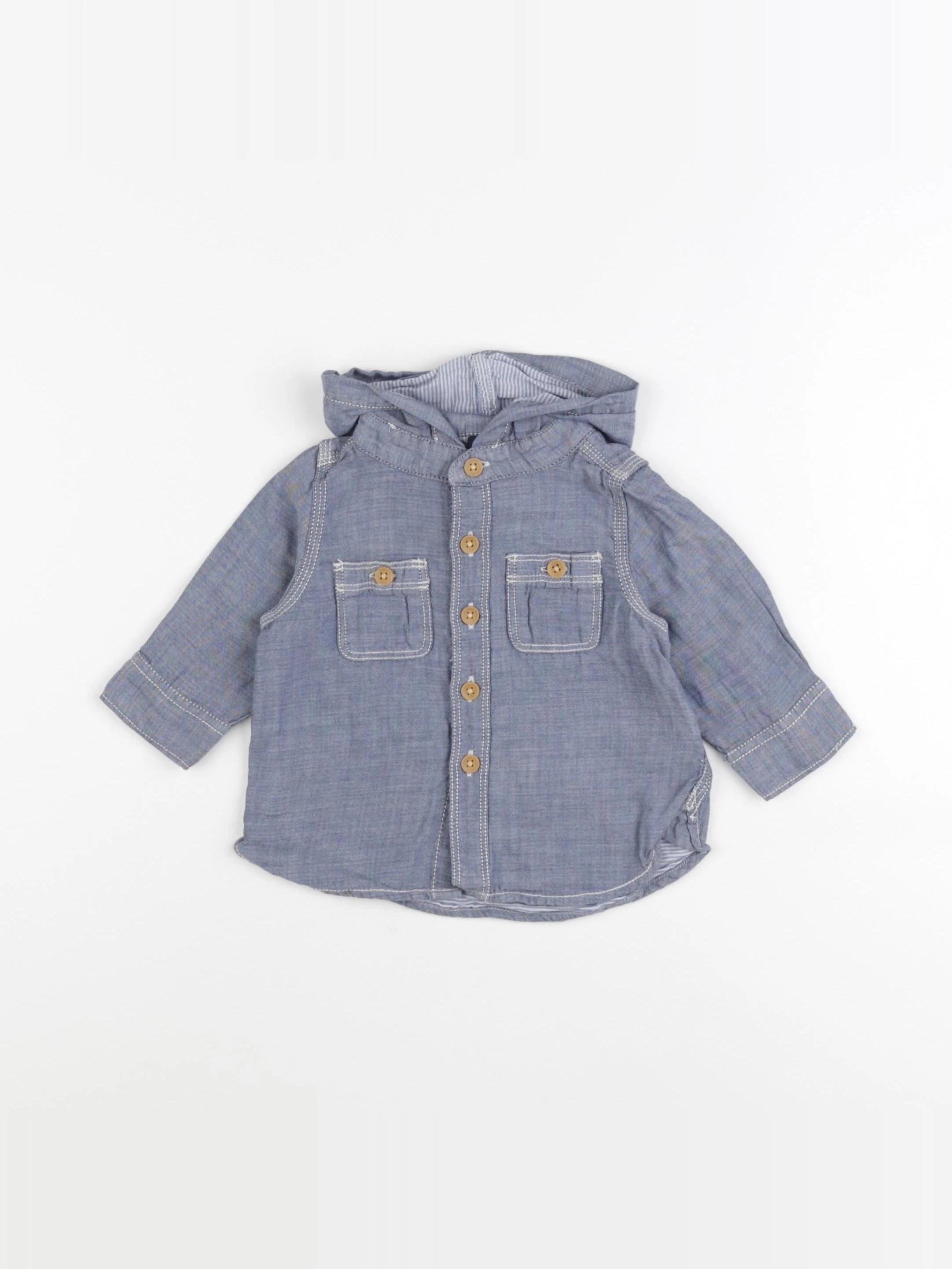 GAP - chemise bleu - 3/6 mois