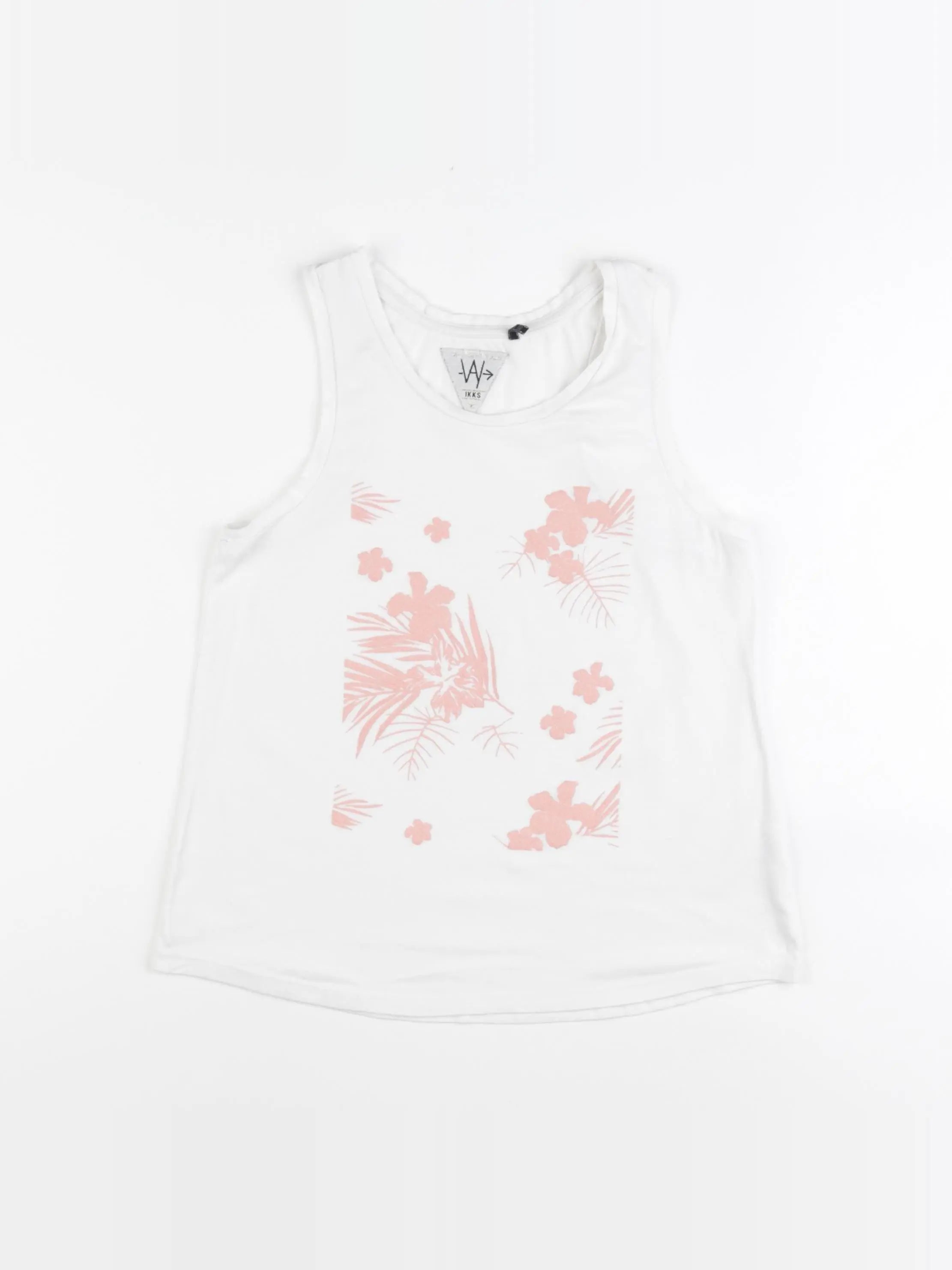 IKKS - débardeur blanc, rose - 10 ans