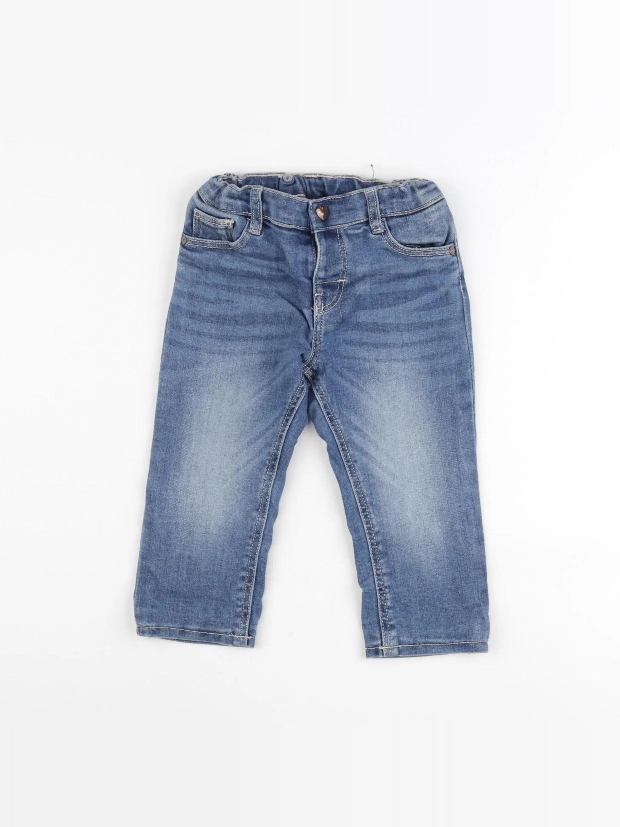 H&M - jean bleu - 9/12 mois