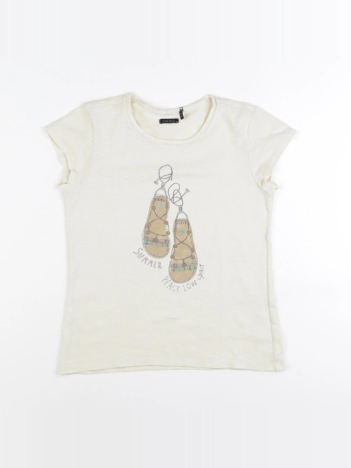 IKKS - tee-shirt beige - 10 ans