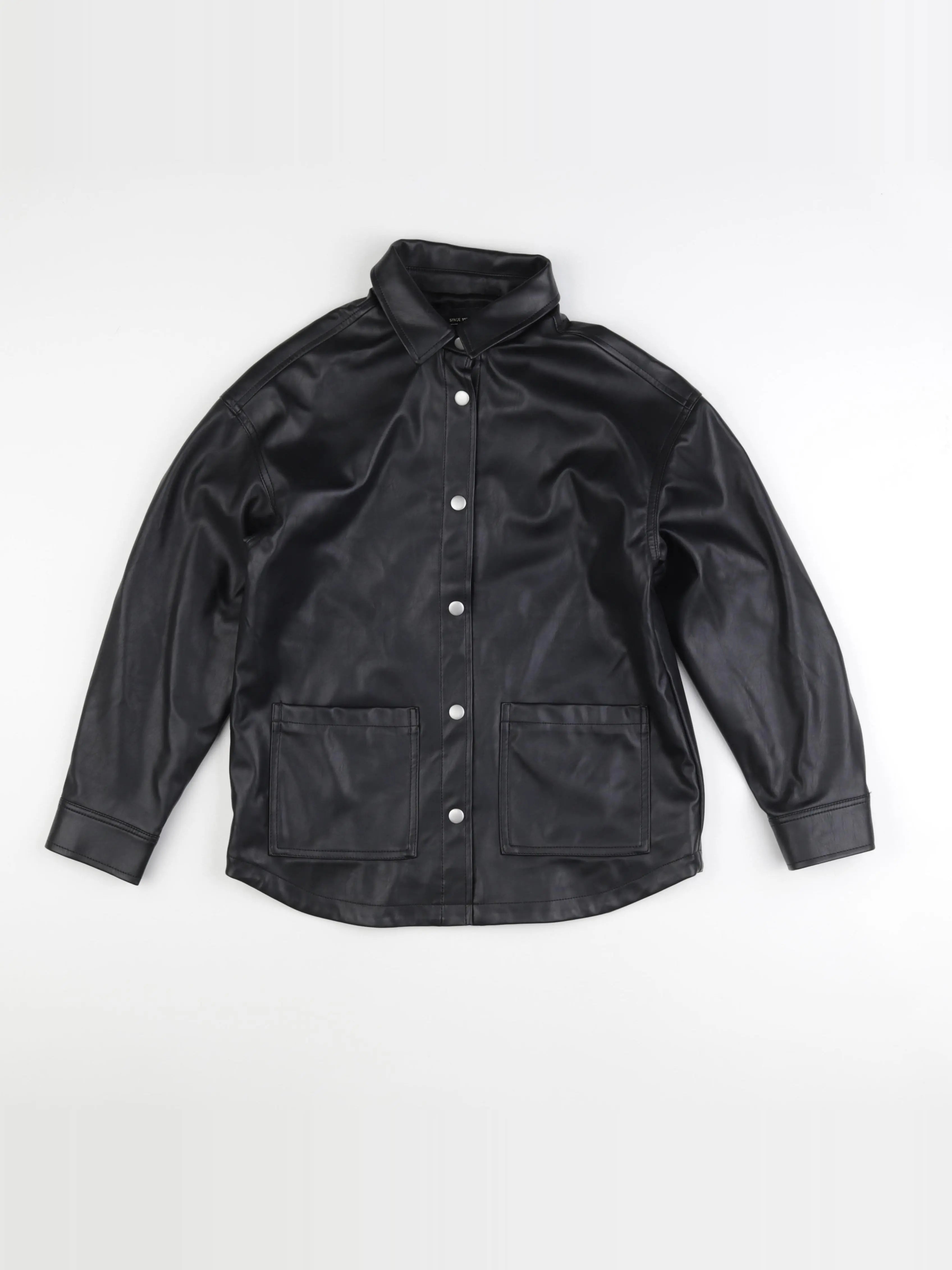 IKKS - veste simili cuir noir - 12 ans
