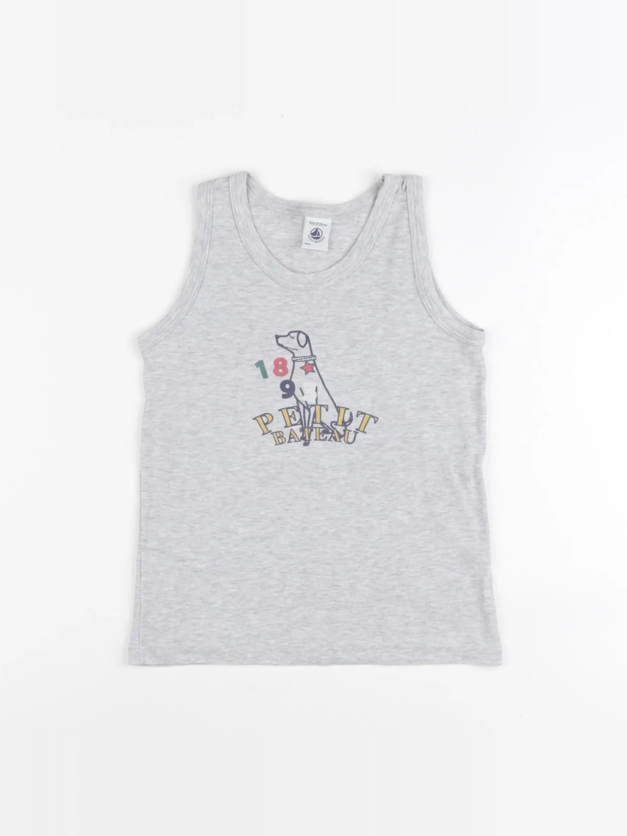 Petit Bateau - maillot de corps gris - 8 ans