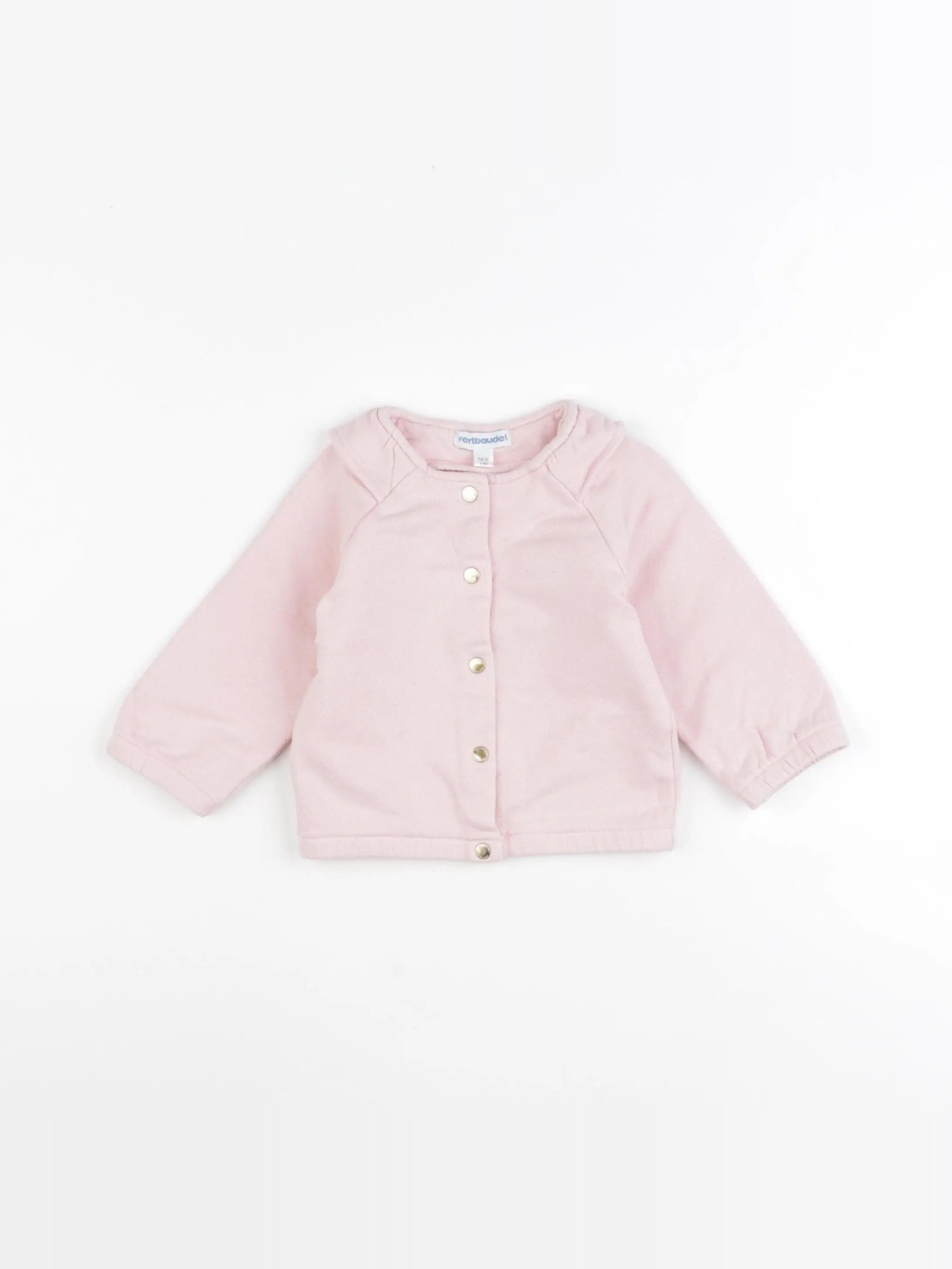Vertbaudet - sweat rose, argent - 12 mois